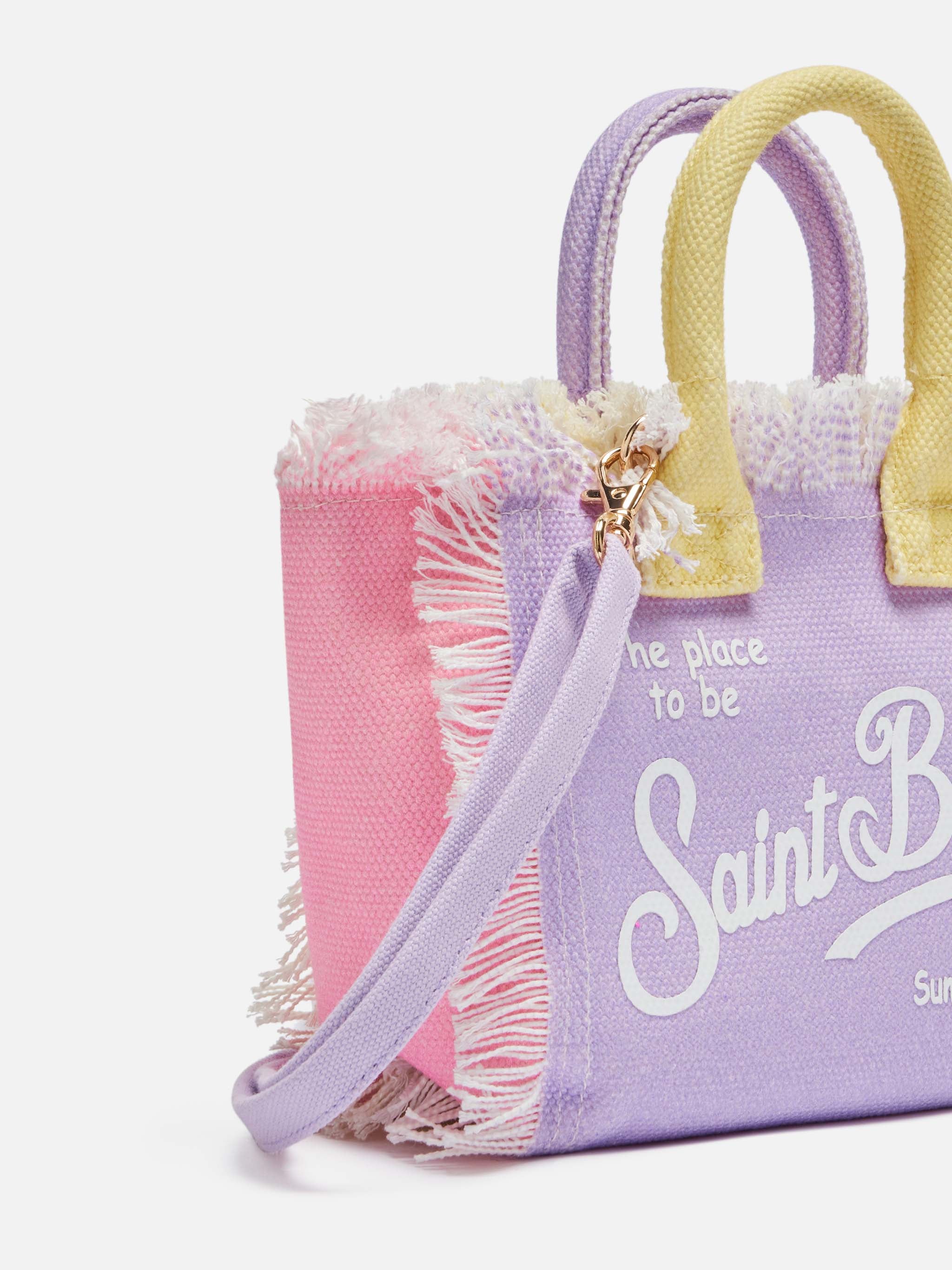 Color Block Cotton Canvas Mini Vanity Bag __single__