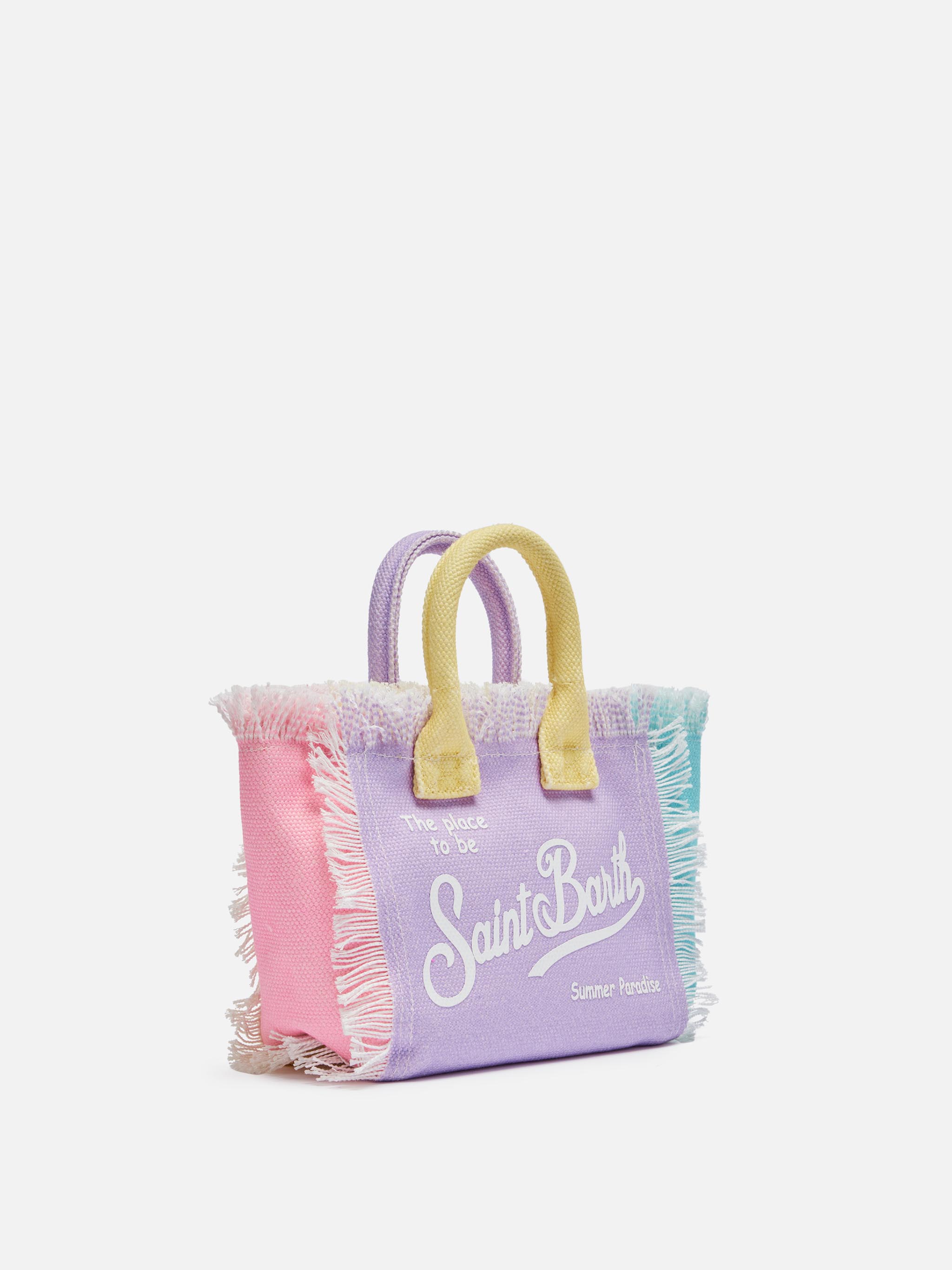 Color Block Cotton Canvas Mini Vanity Bag __single__