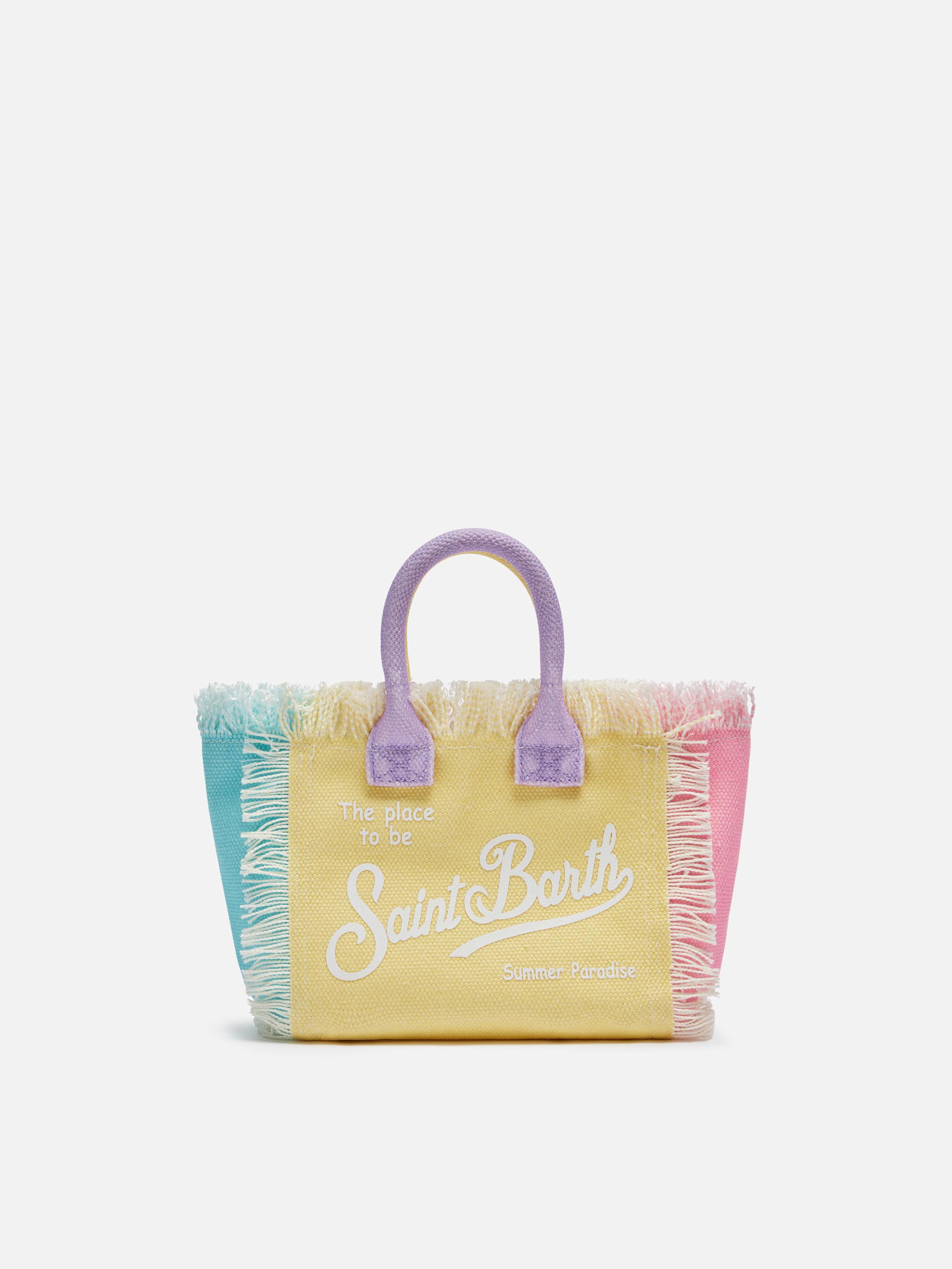 Color Block Cotton Canvas Mini Vanity Bag __single__