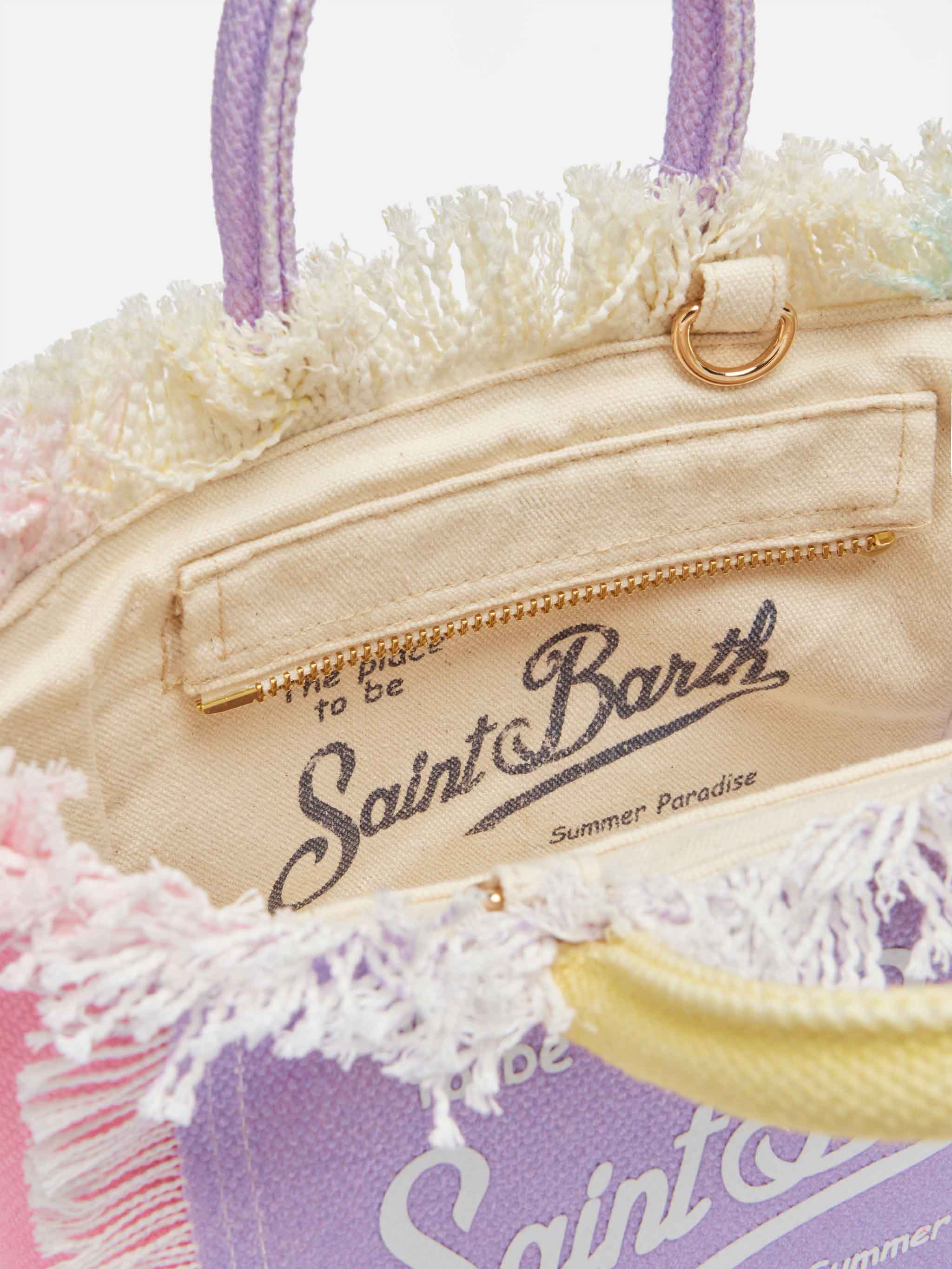 Color Block Cotton Canvas Mini Vanity Bag __single__