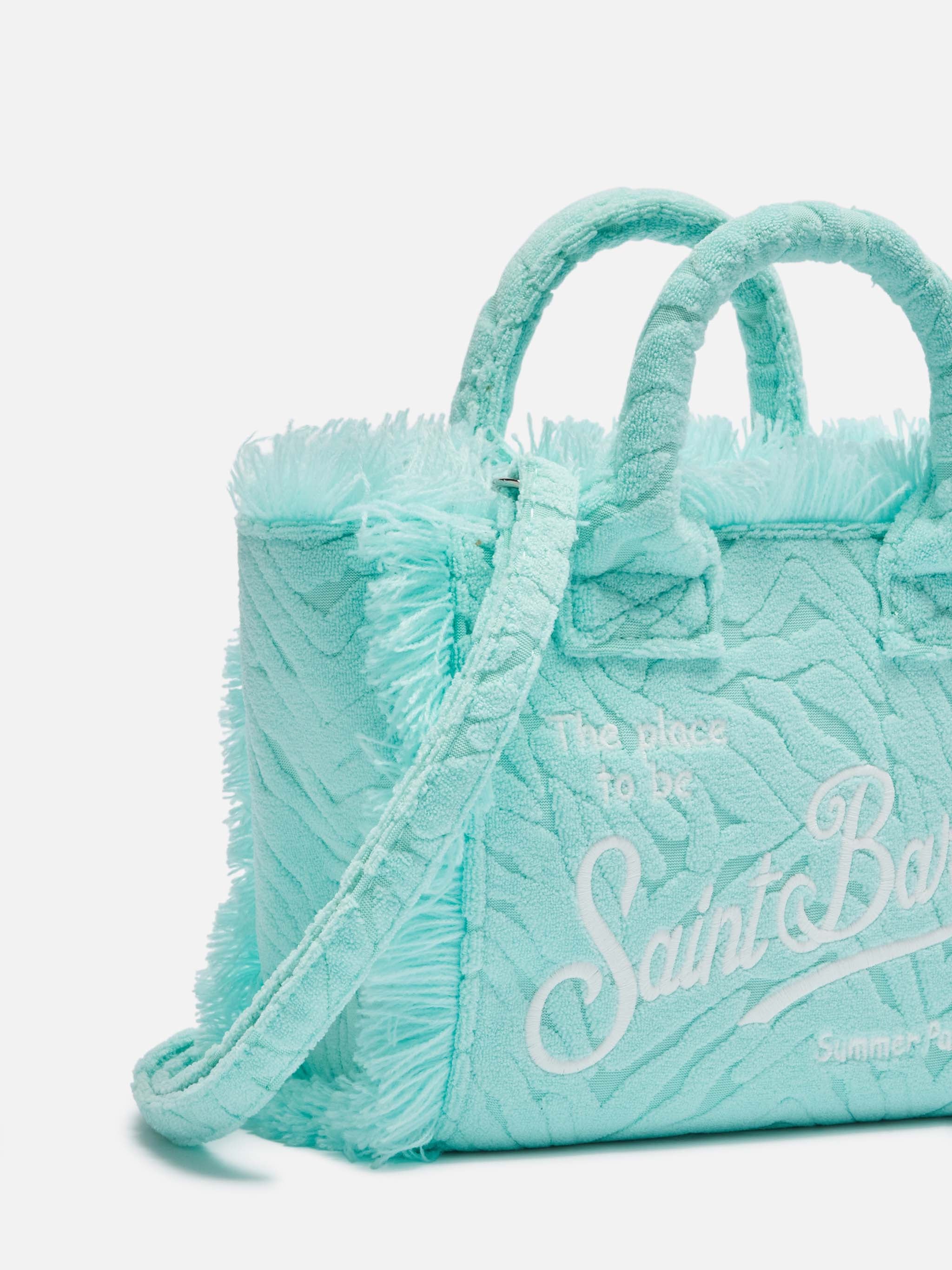 Water Green Zebra Embossed Mini Vanity Sponge Bag