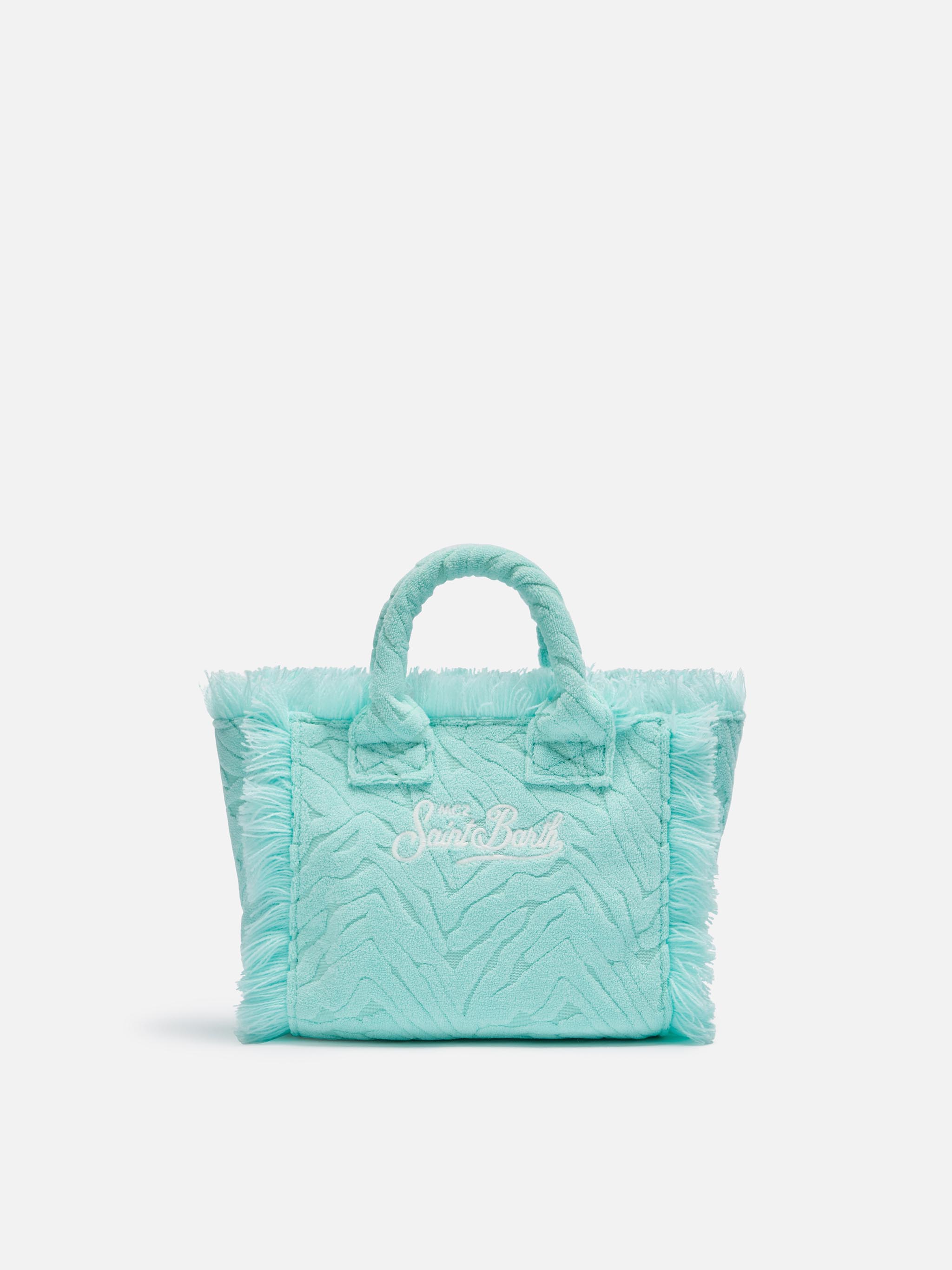 Water Green Zebra Embossed Mini Vanity Sponge Bag