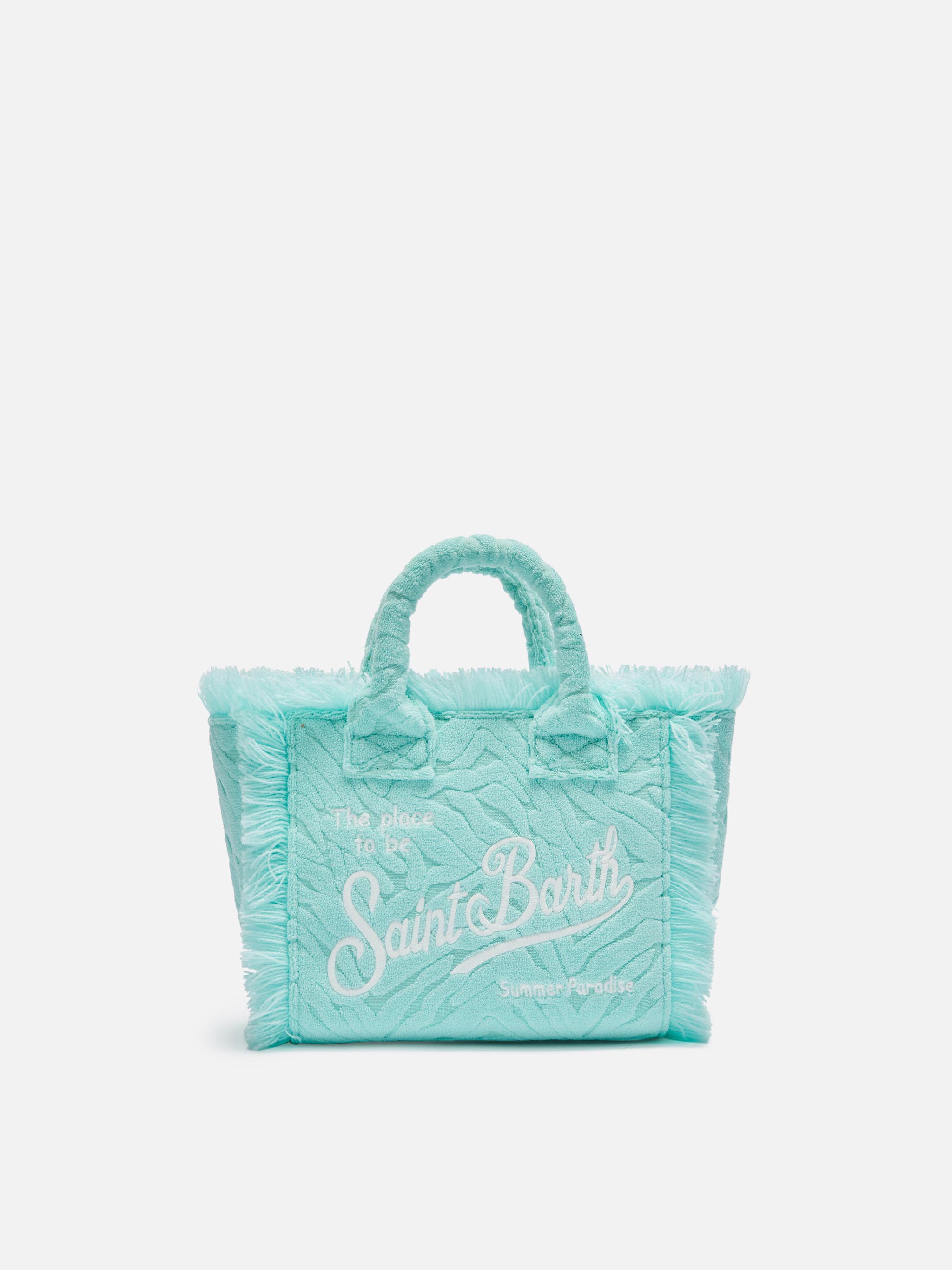 Water Green Zebra Embossed Mini Vanity Sponge Bag