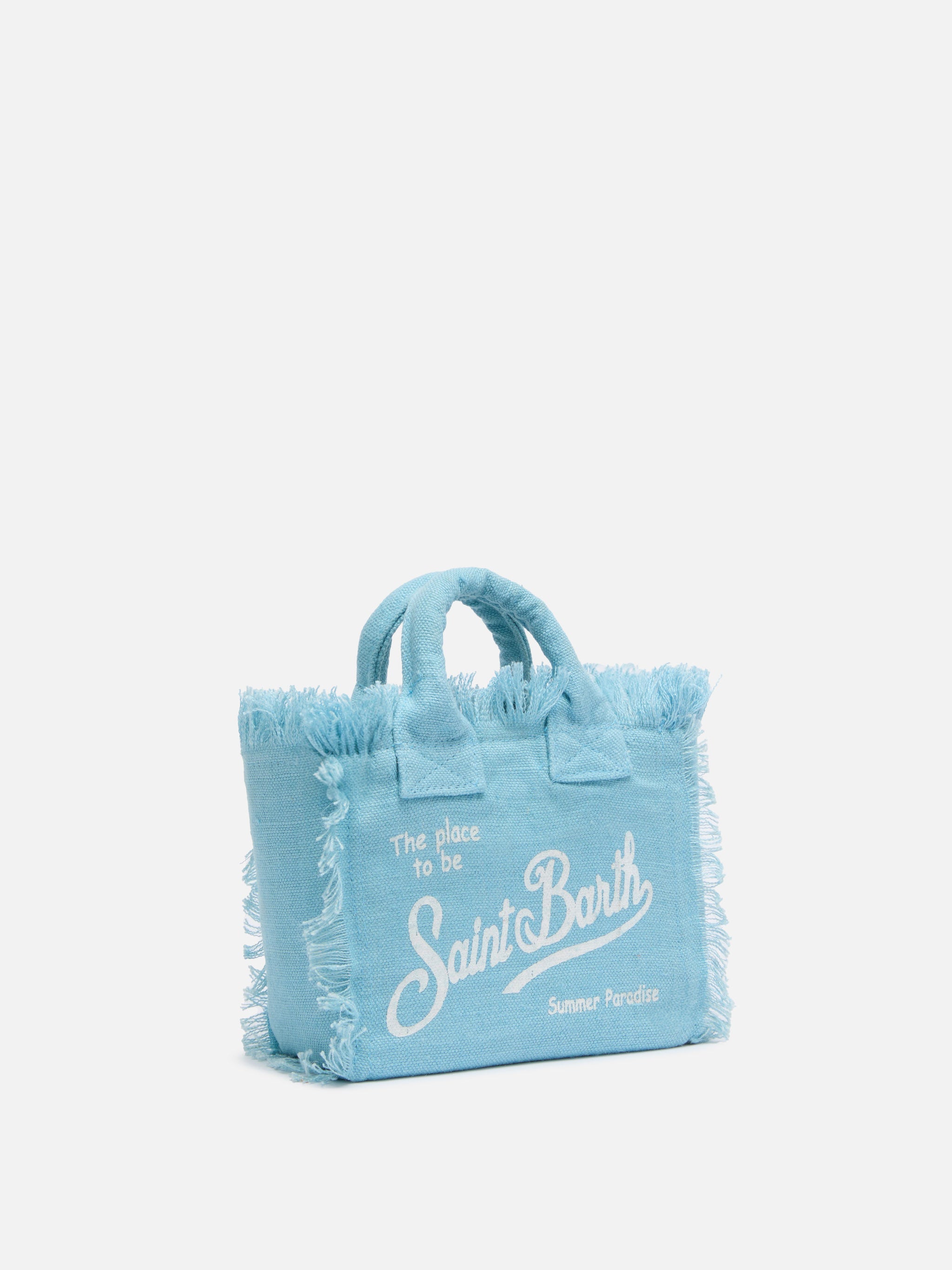 Mini Vanity Light Blue Linen Bag