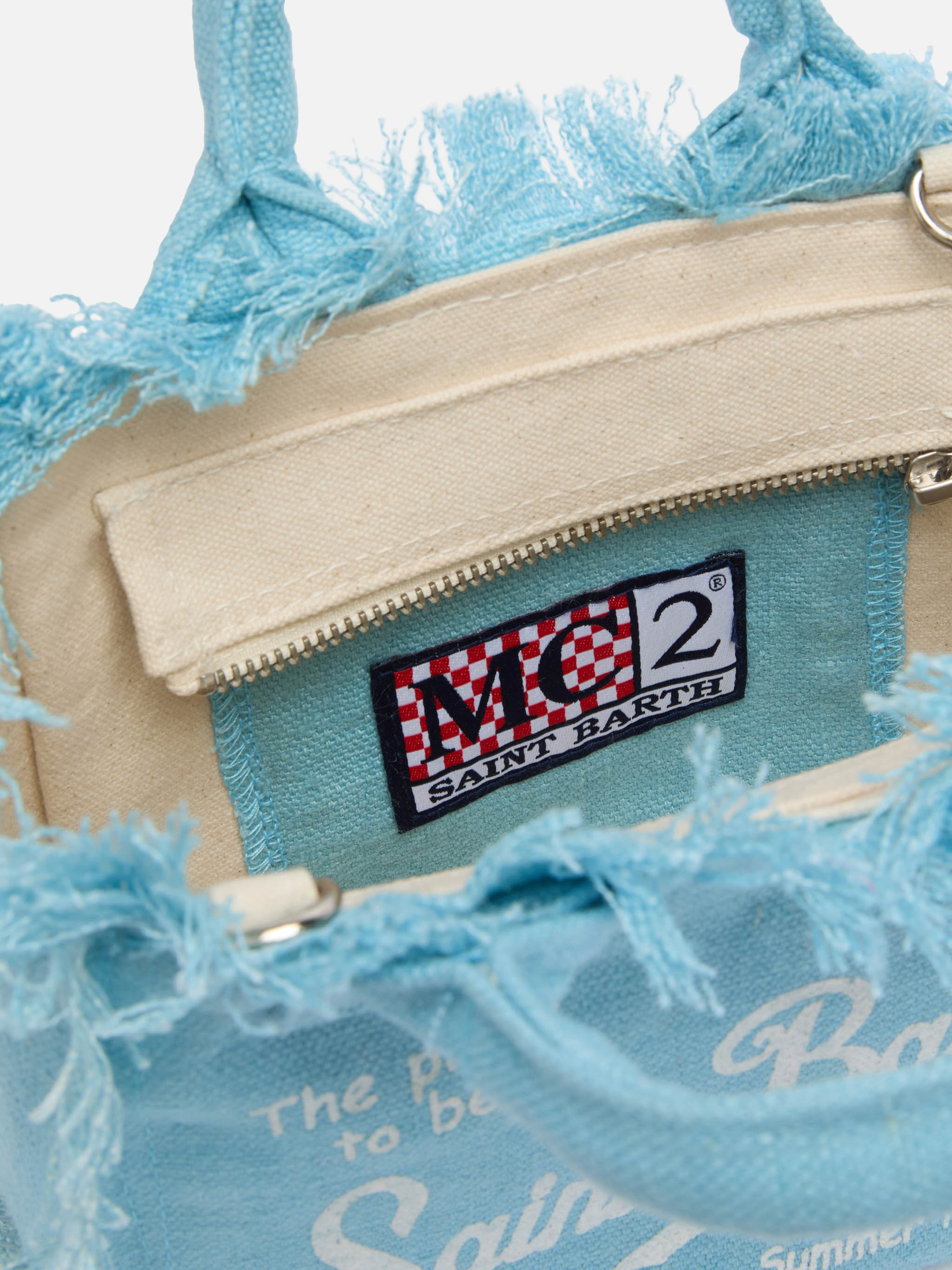 Mini Vanity Light Blue Linen Bag