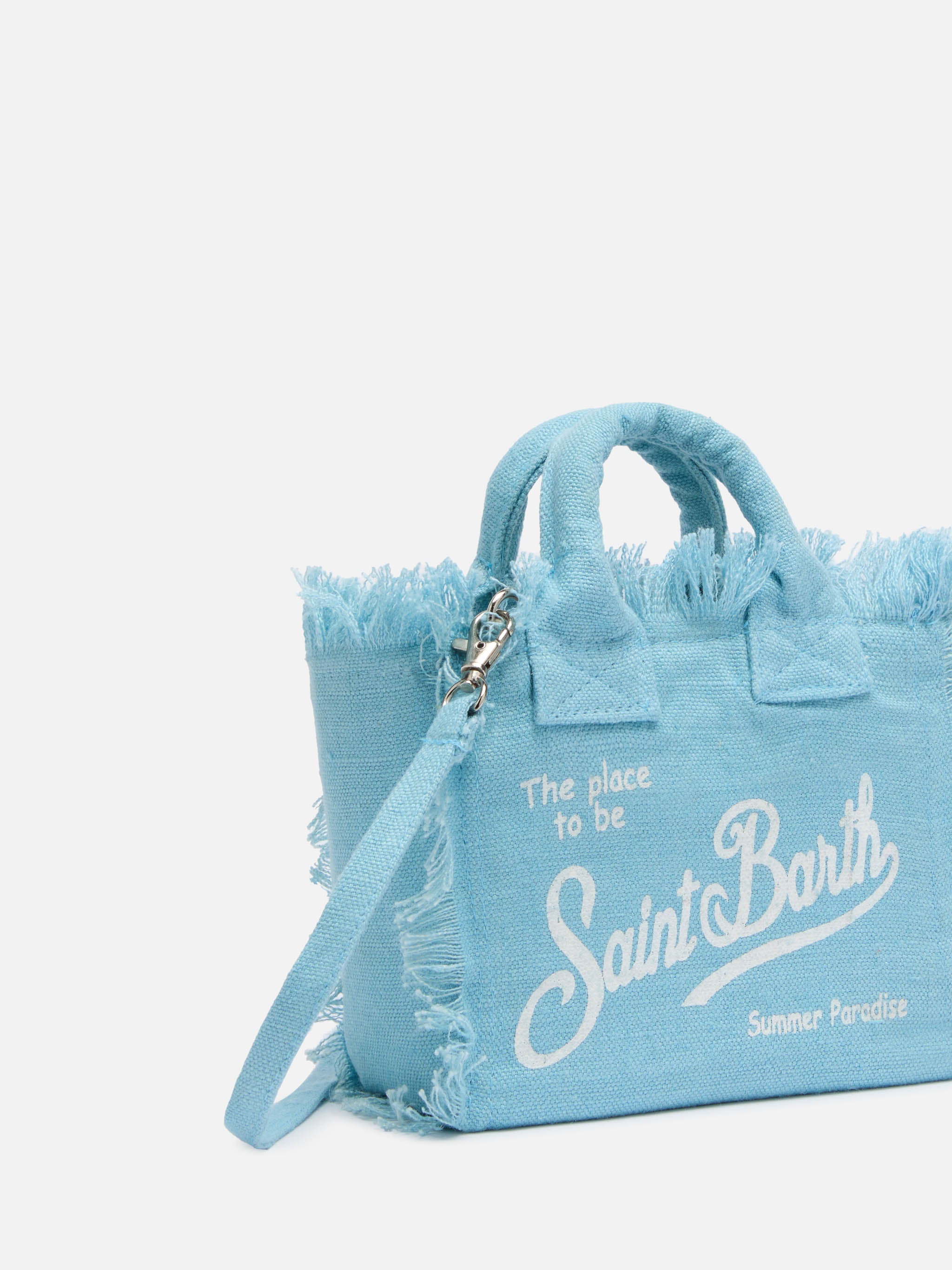 Mini Vanity Light Blue Linen Bag