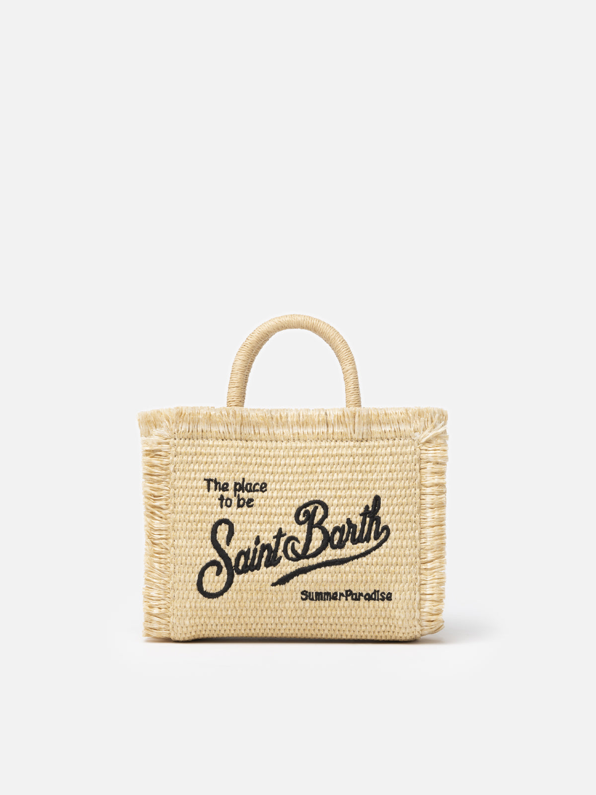 Mini Vanity Straw Effect Bag Beige