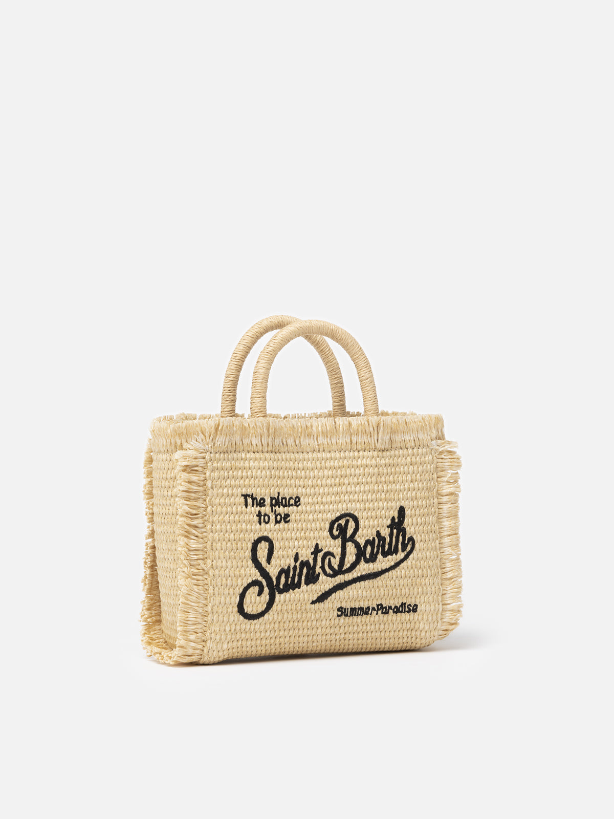 Mini Vanity Straw Effect Bag Beige