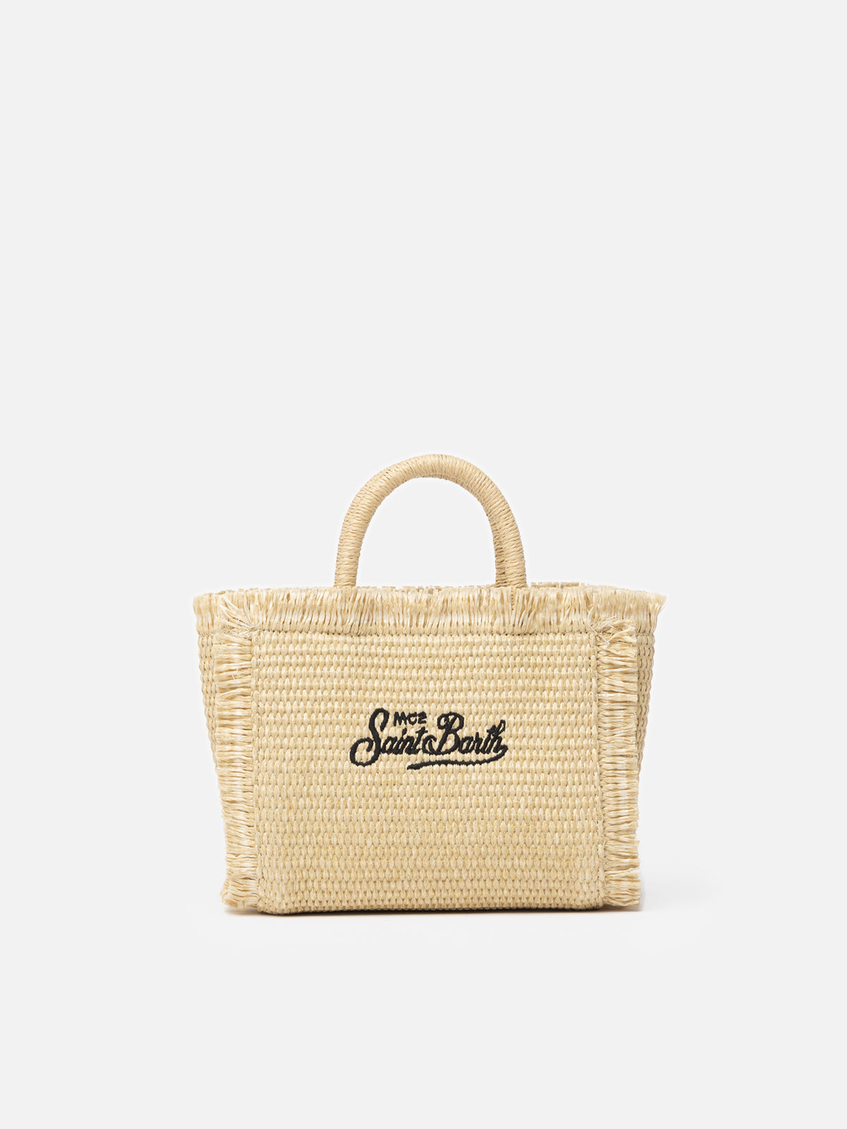 Mini Vanity Straw Effect Bag Beige