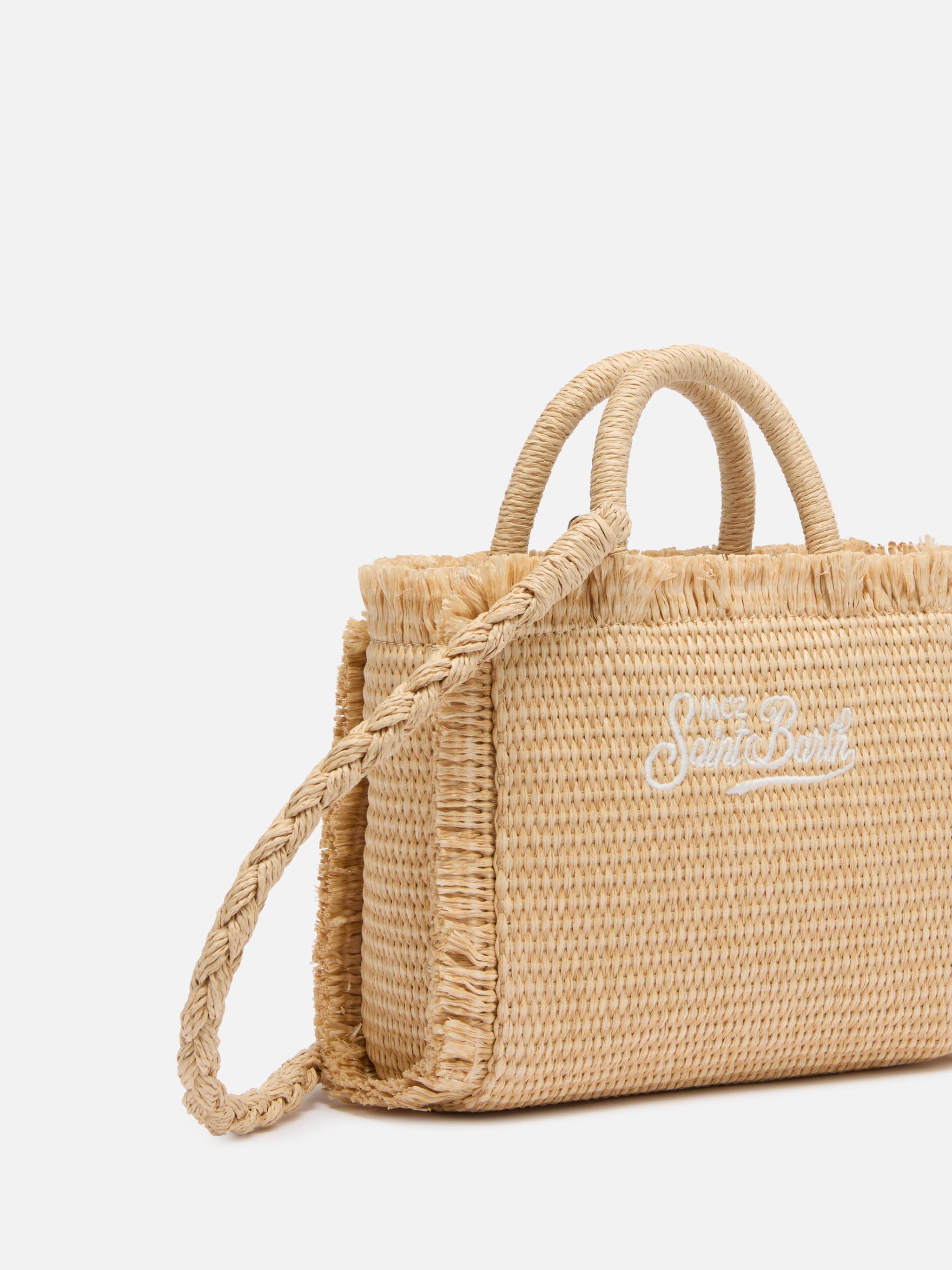Mini Vanity Straw Effect Bag Beige