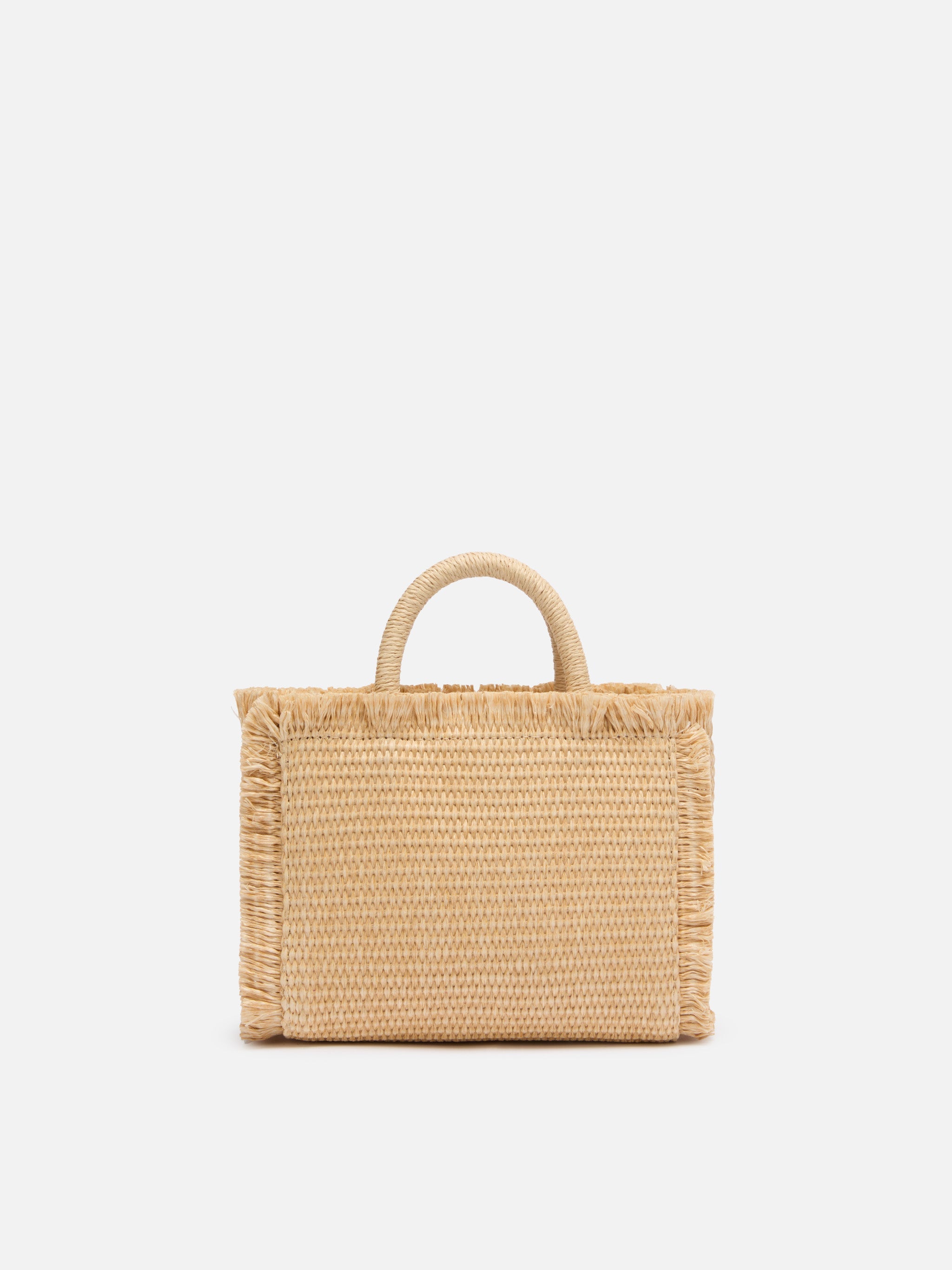Mini Vanity Straw Effect Bag Beige