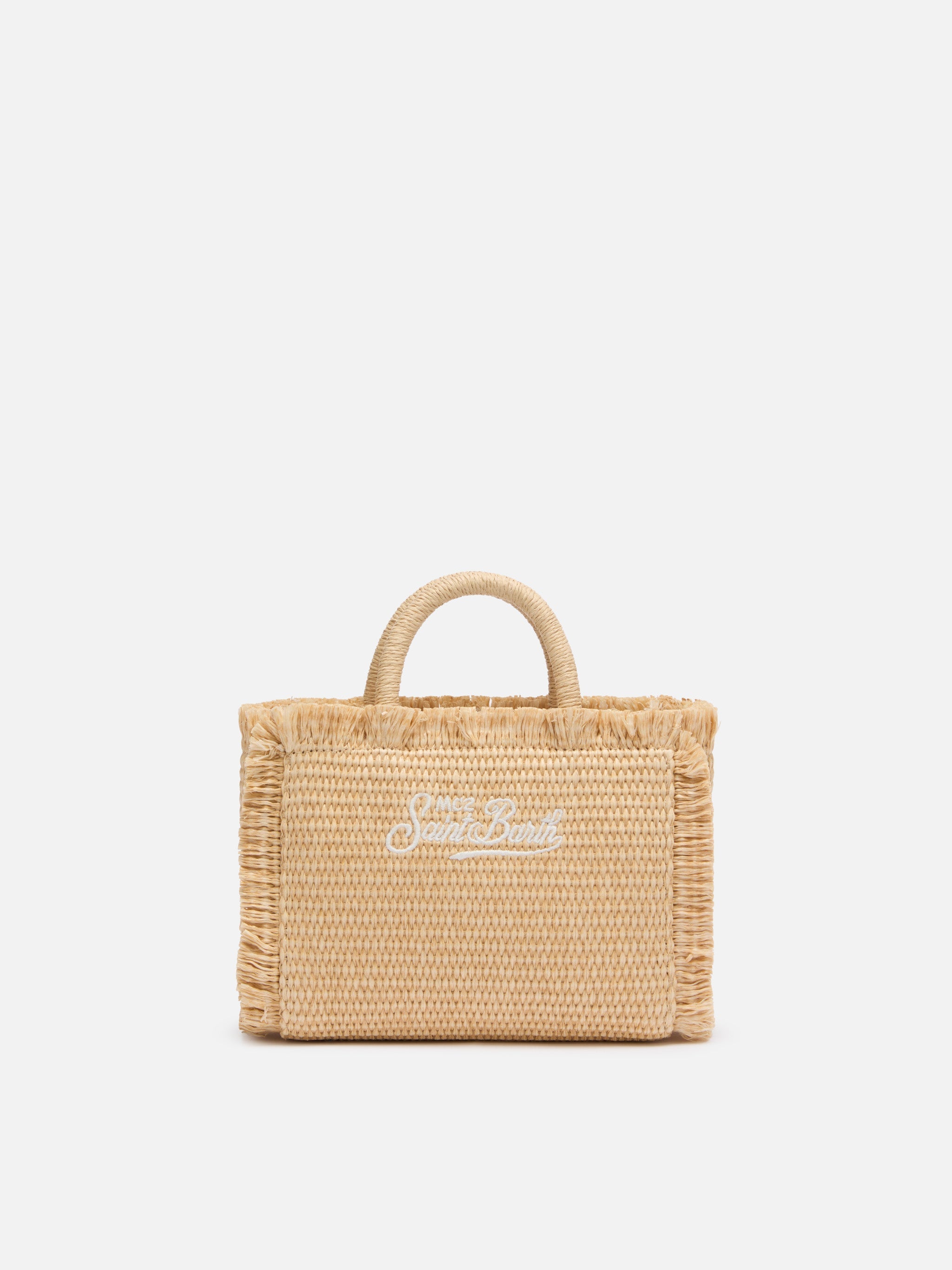 Mini Vanity Straw Effect Bag Beige