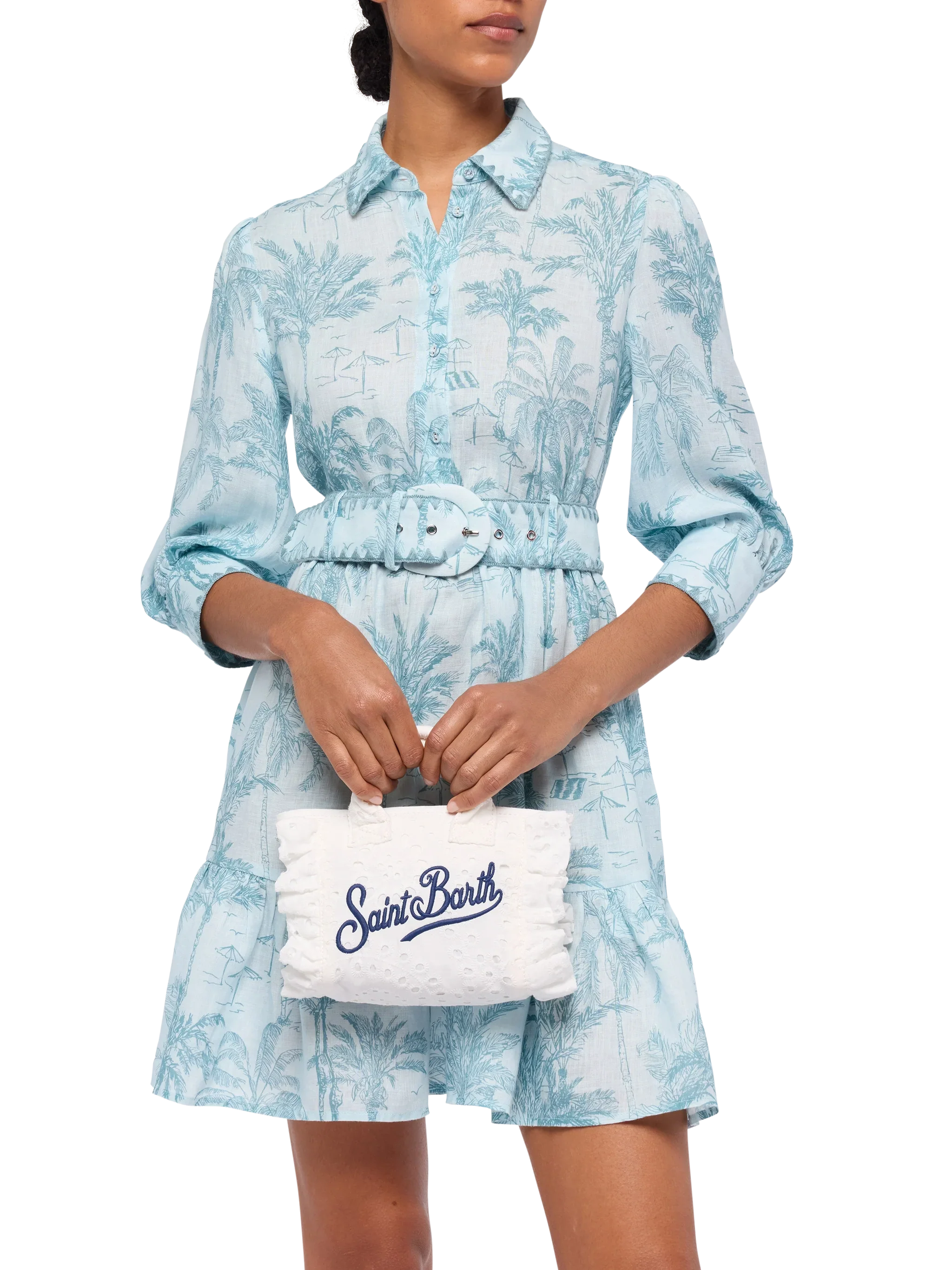 White Sangallo Lace Mini Vanity Volant Bag