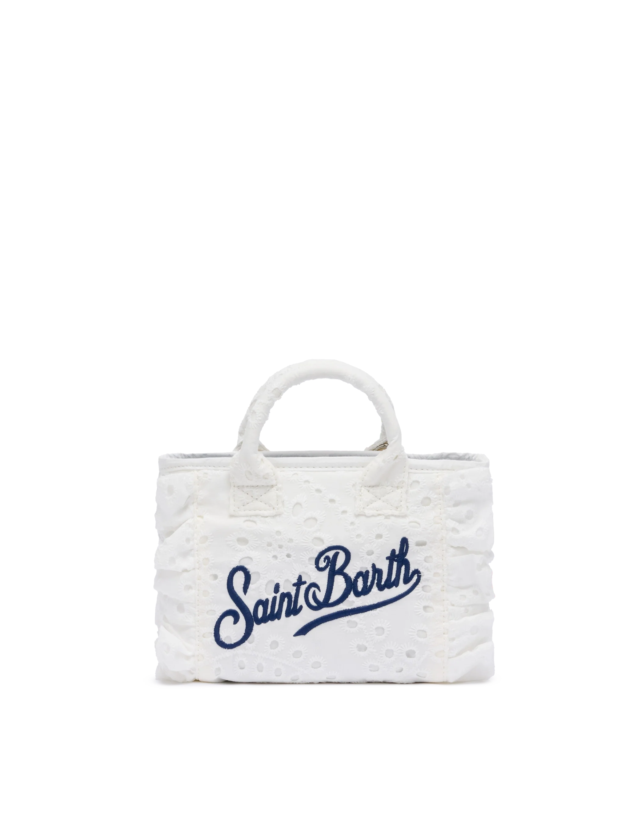 White Sangallo Lace Mini Vanity Volant Bag