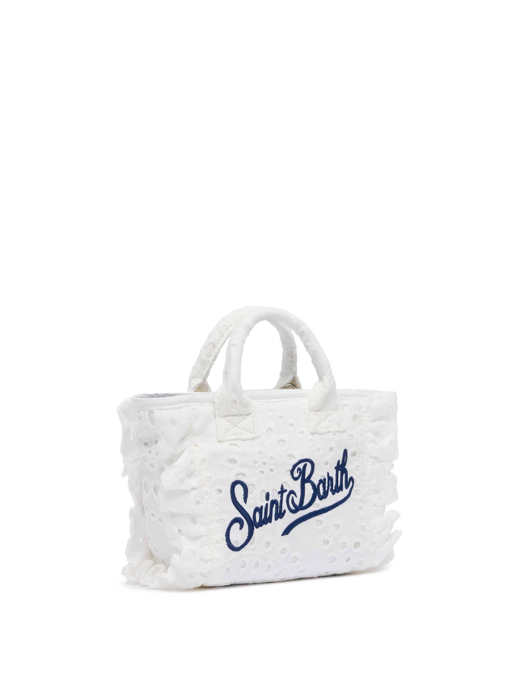 White Sangallo Lace Mini Vanity Volant Bag