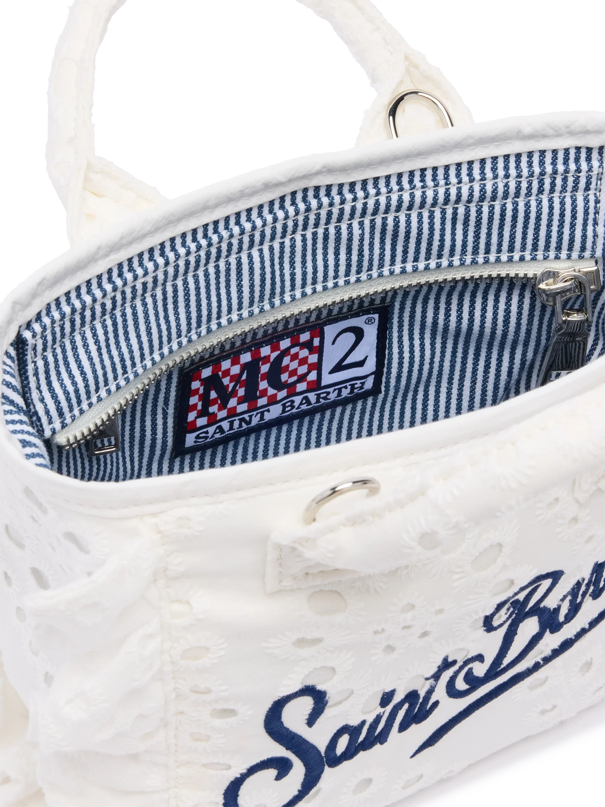 White Sangallo Lace Mini Vanity Volant Bag