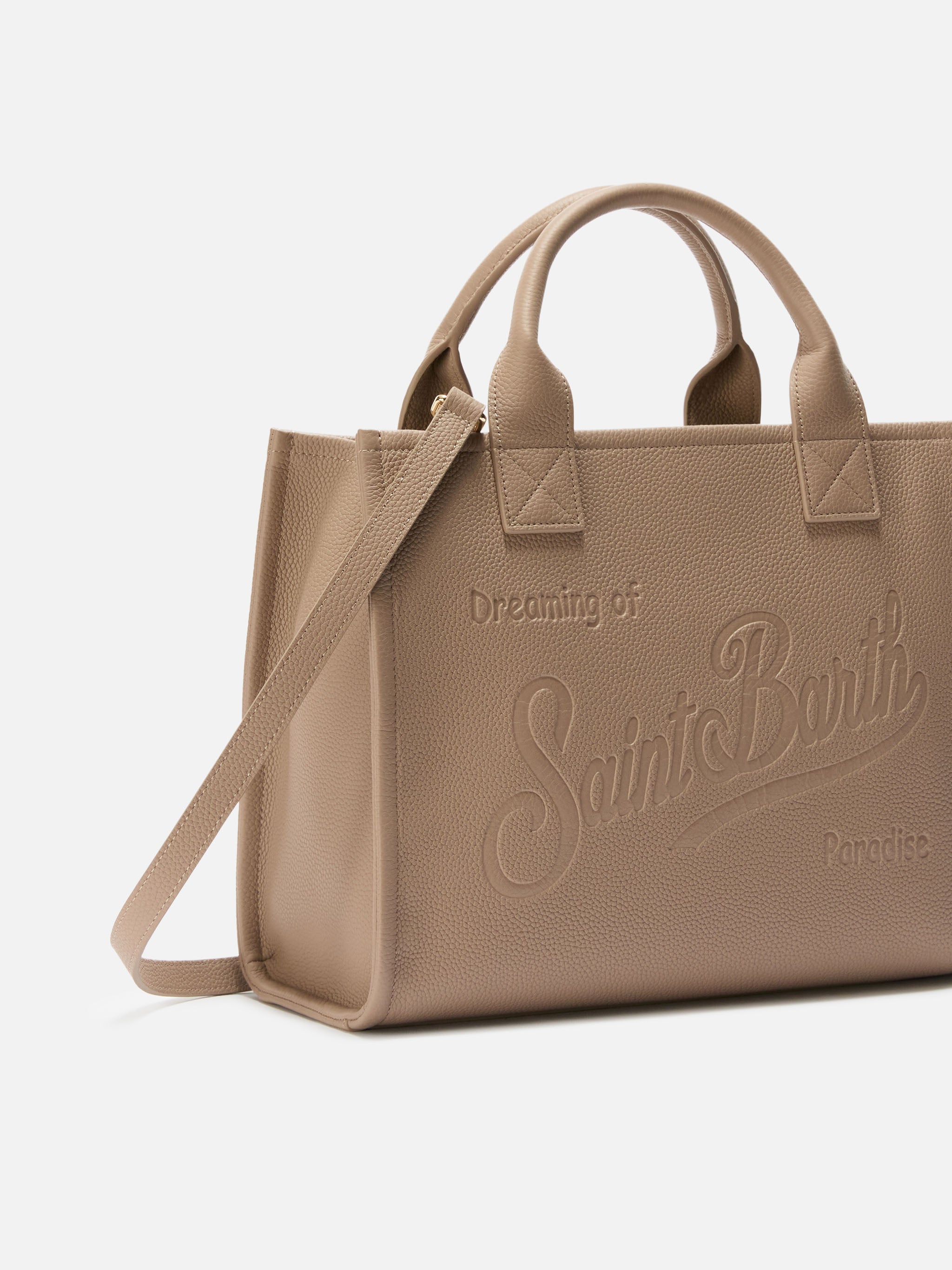Vanity Bag Large Shoulder Hazelnut Hammered Leather Brown