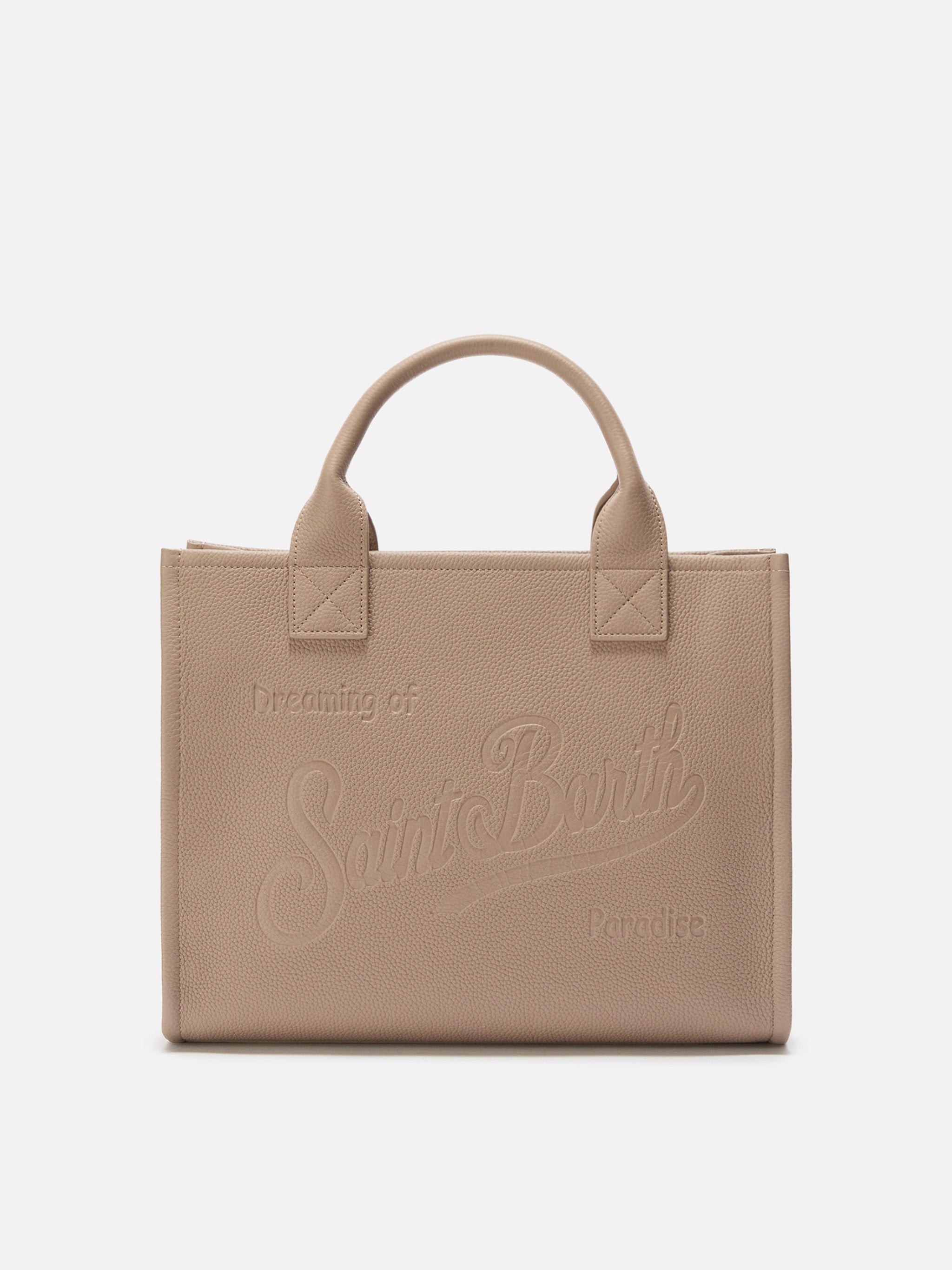 Vanity Bag Large Shoulder Hazelnut Hammered Leather Brown