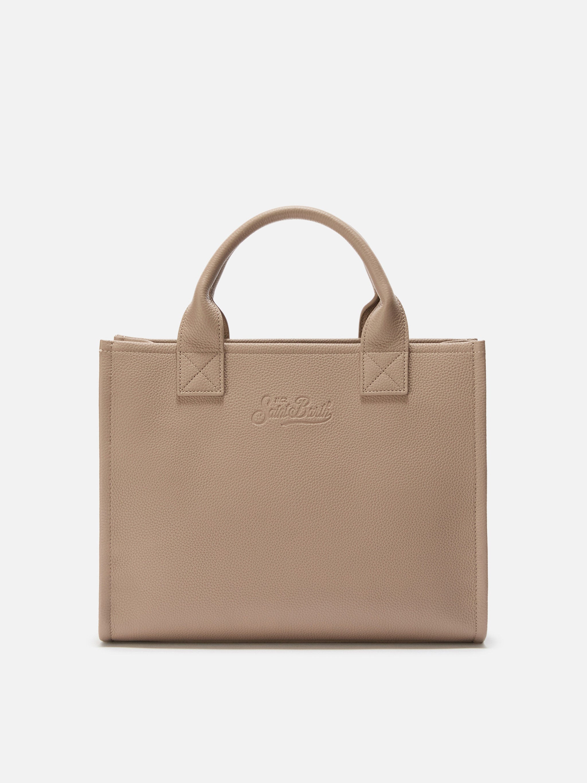 Vanity Bag Large Shoulder Hazelnut Hammered Leather Brown