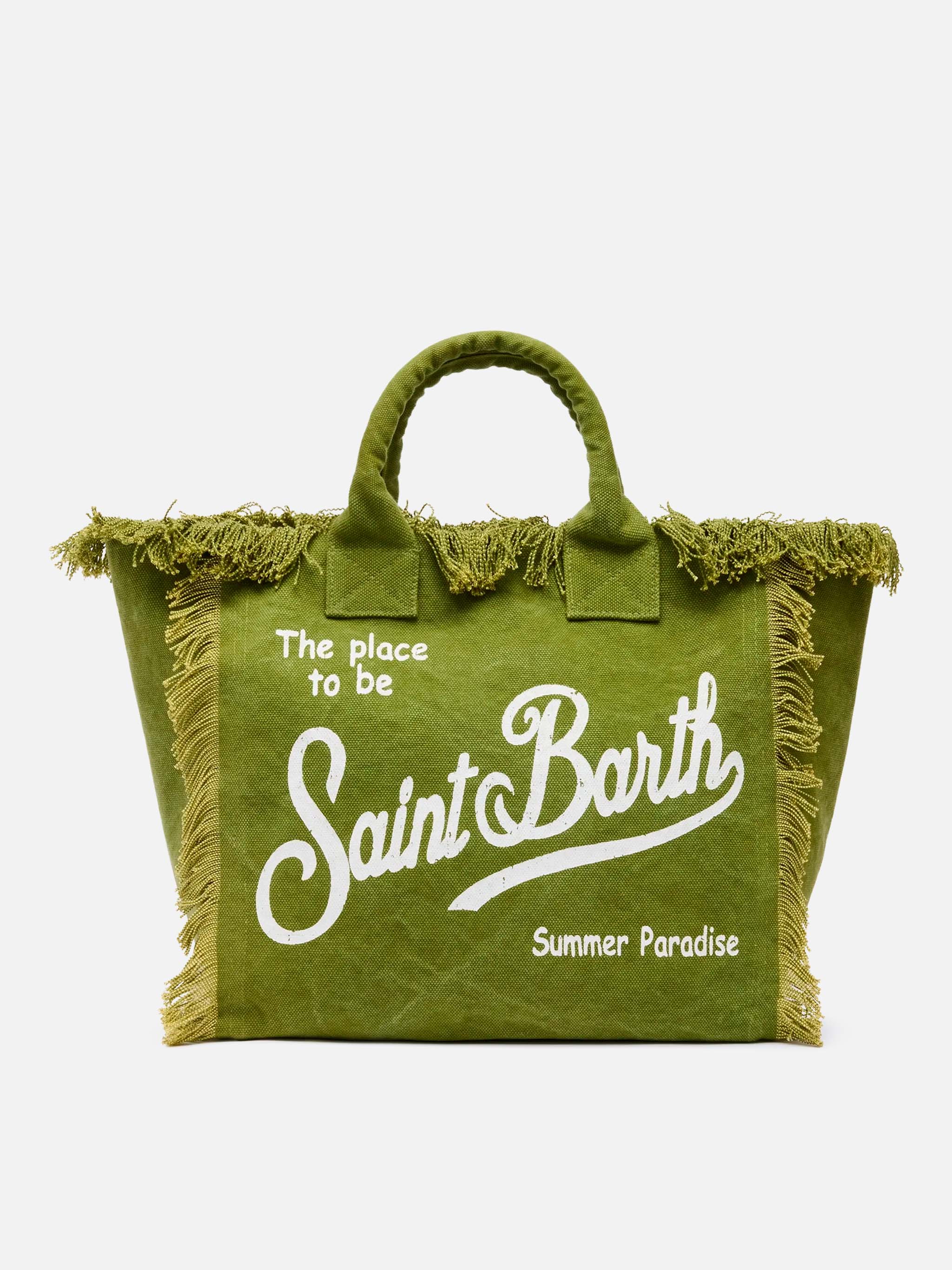 Military Green Cotton Canvas Vanity Tote Bag