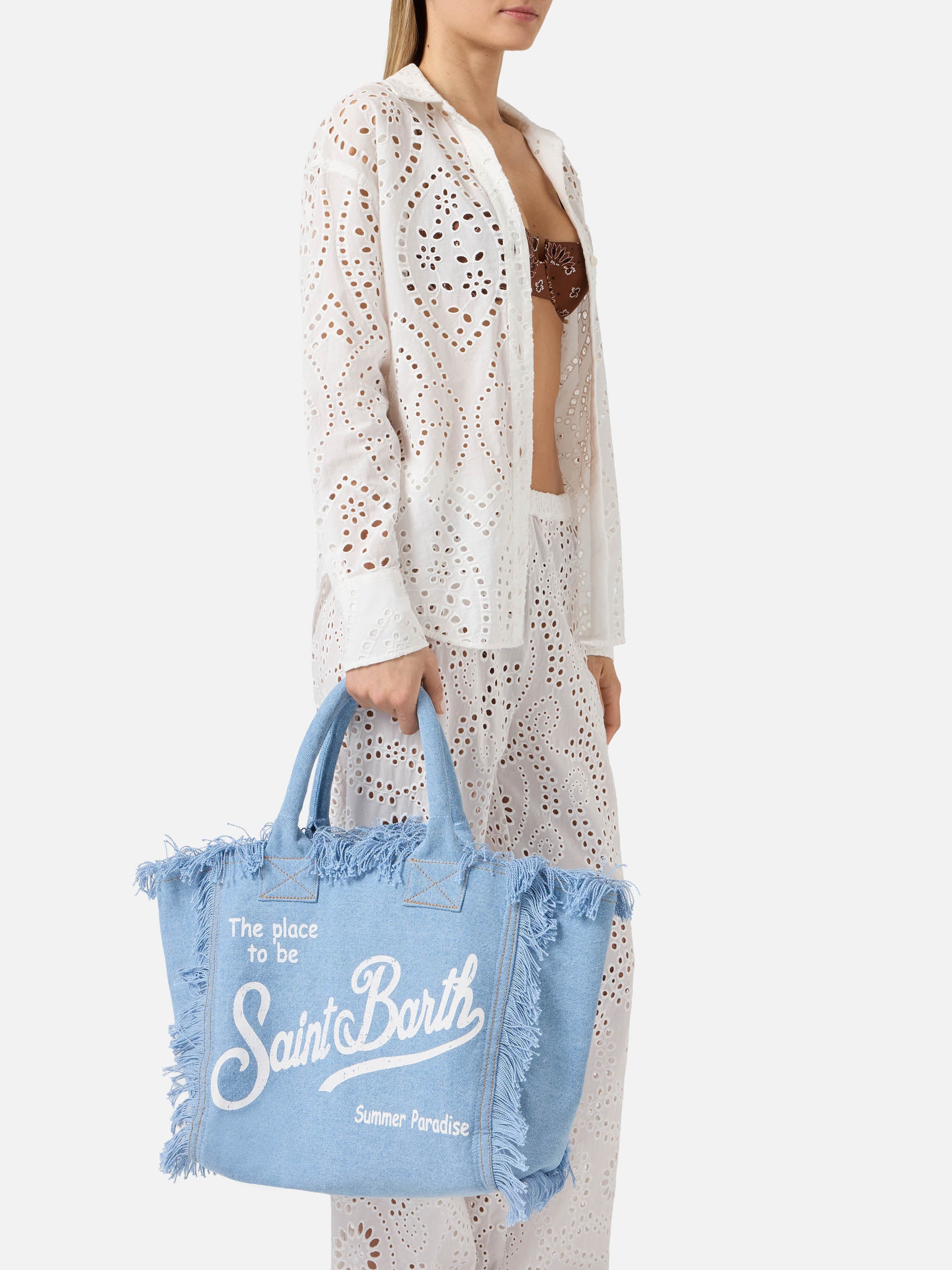 Light Wash Denim Vanity Regular Bag Sky
