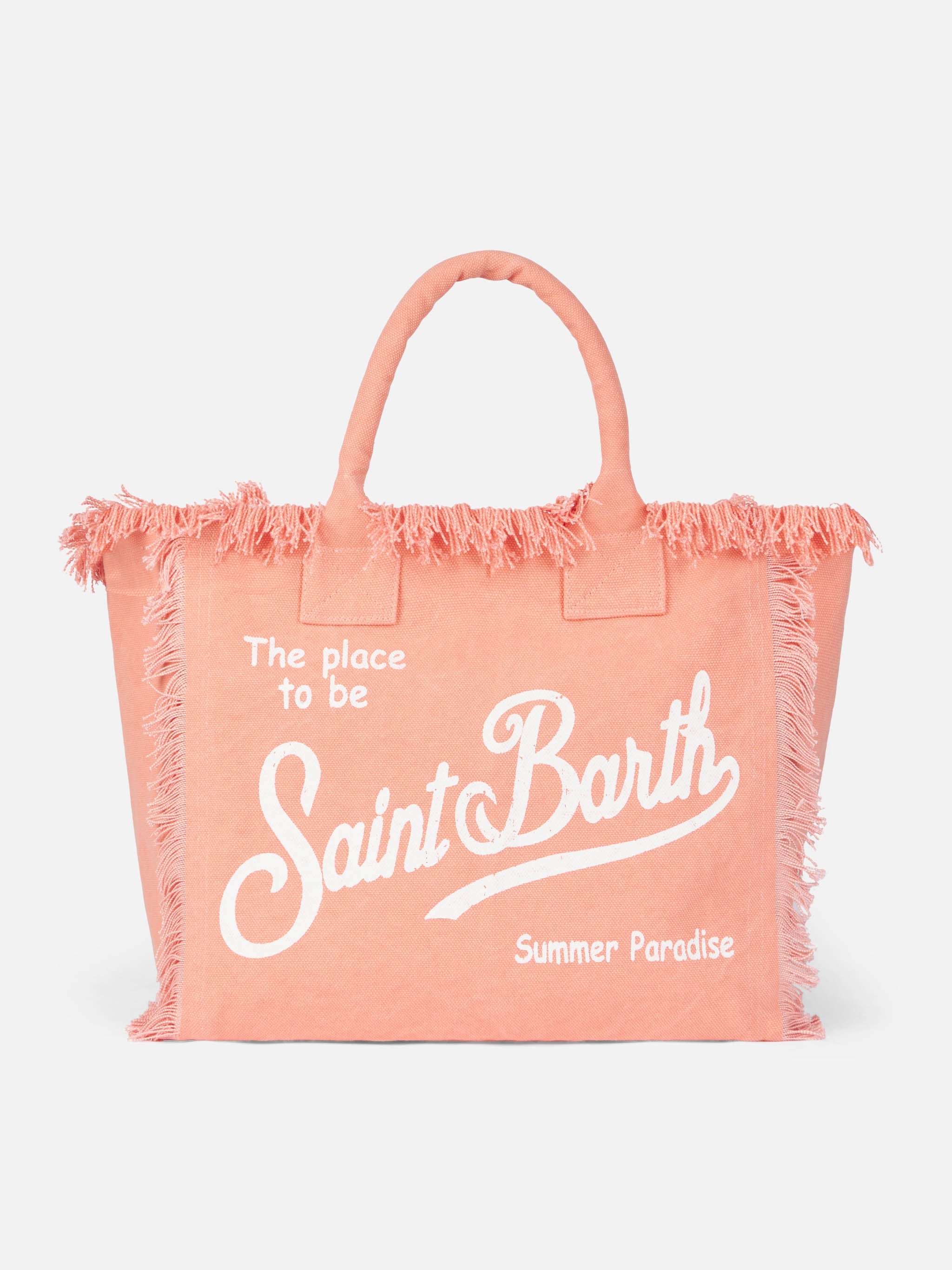 Peach Cotton Canvas Vanity Tote Bag Orange