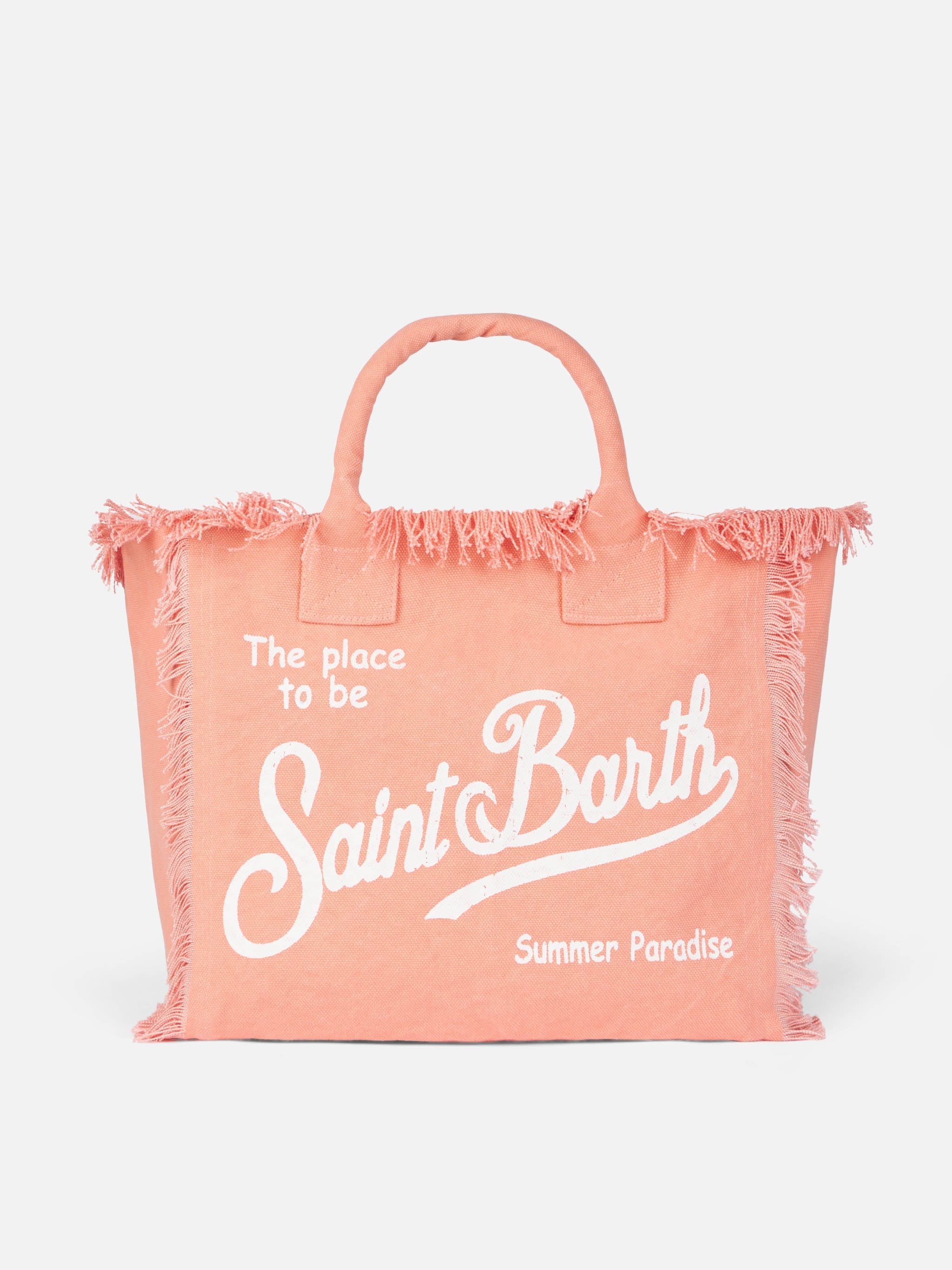 Peach Cotton Canvas Vanity Tote Bag Orange