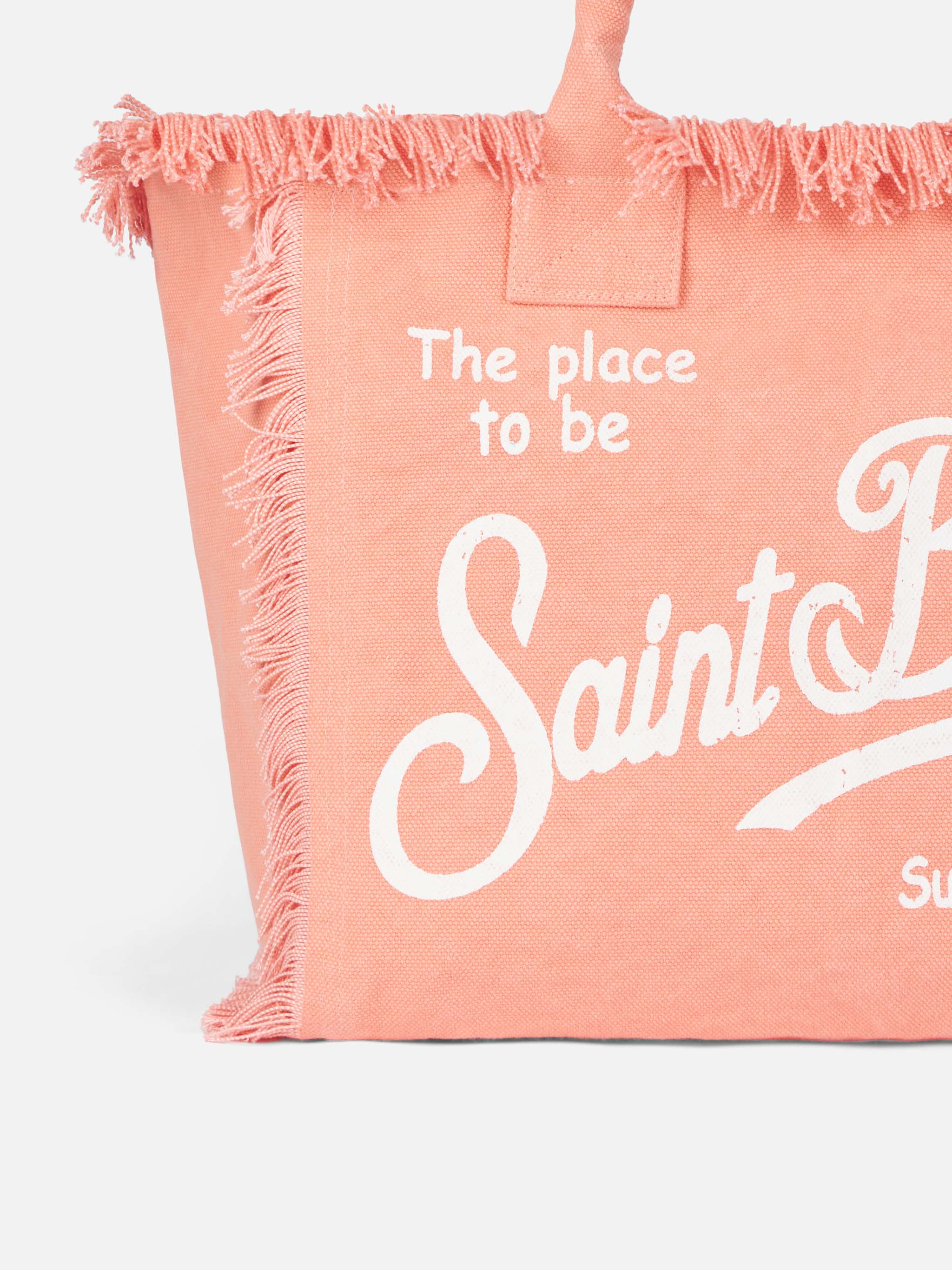 Peach Cotton Canvas Vanity Tote Bag Orange