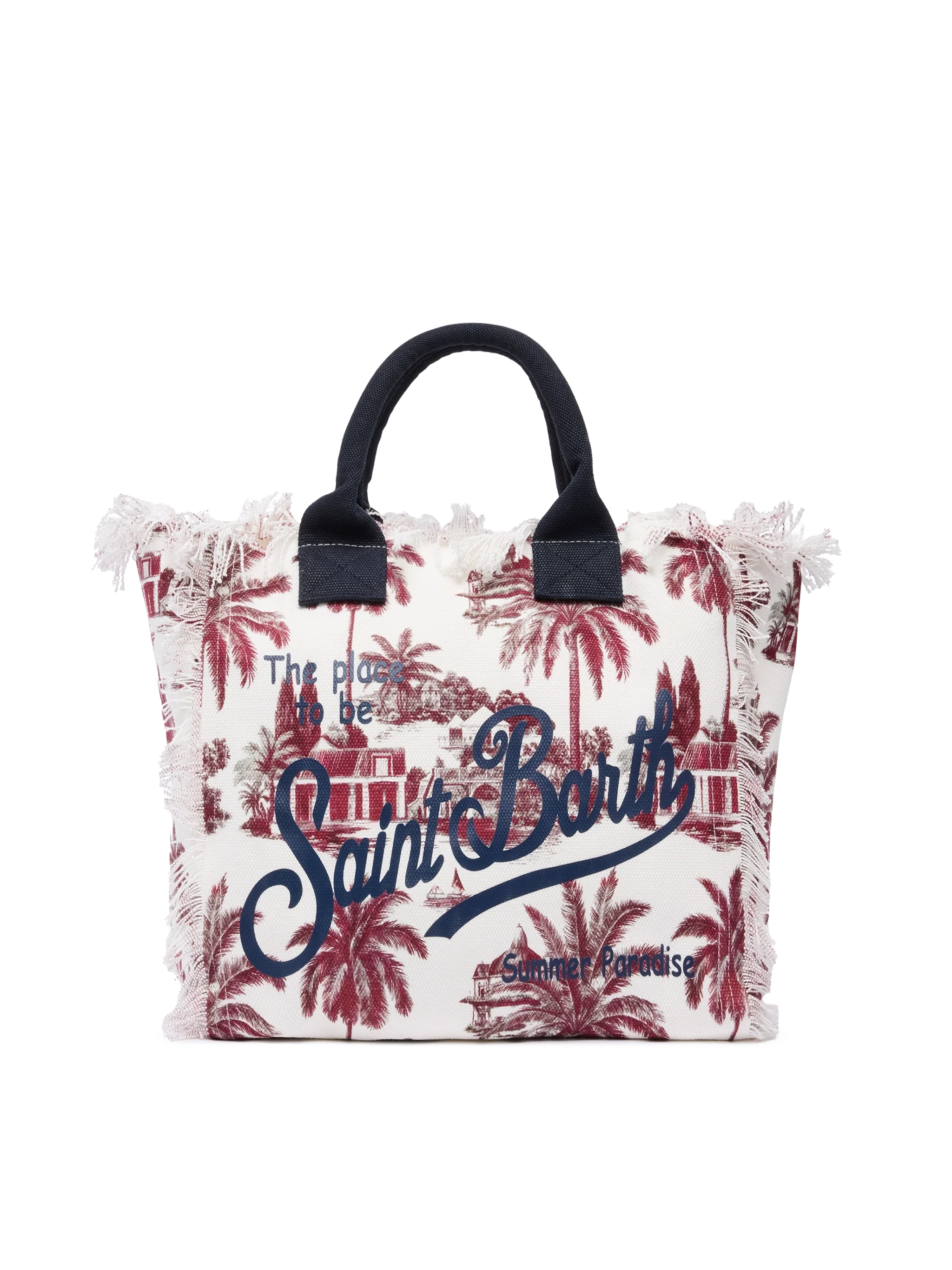 Cotton Canvas Vanity Tote Bag With Toile De Jouy Print | Ai Co-Created Design By Rickdick - Powered Red-Eye White