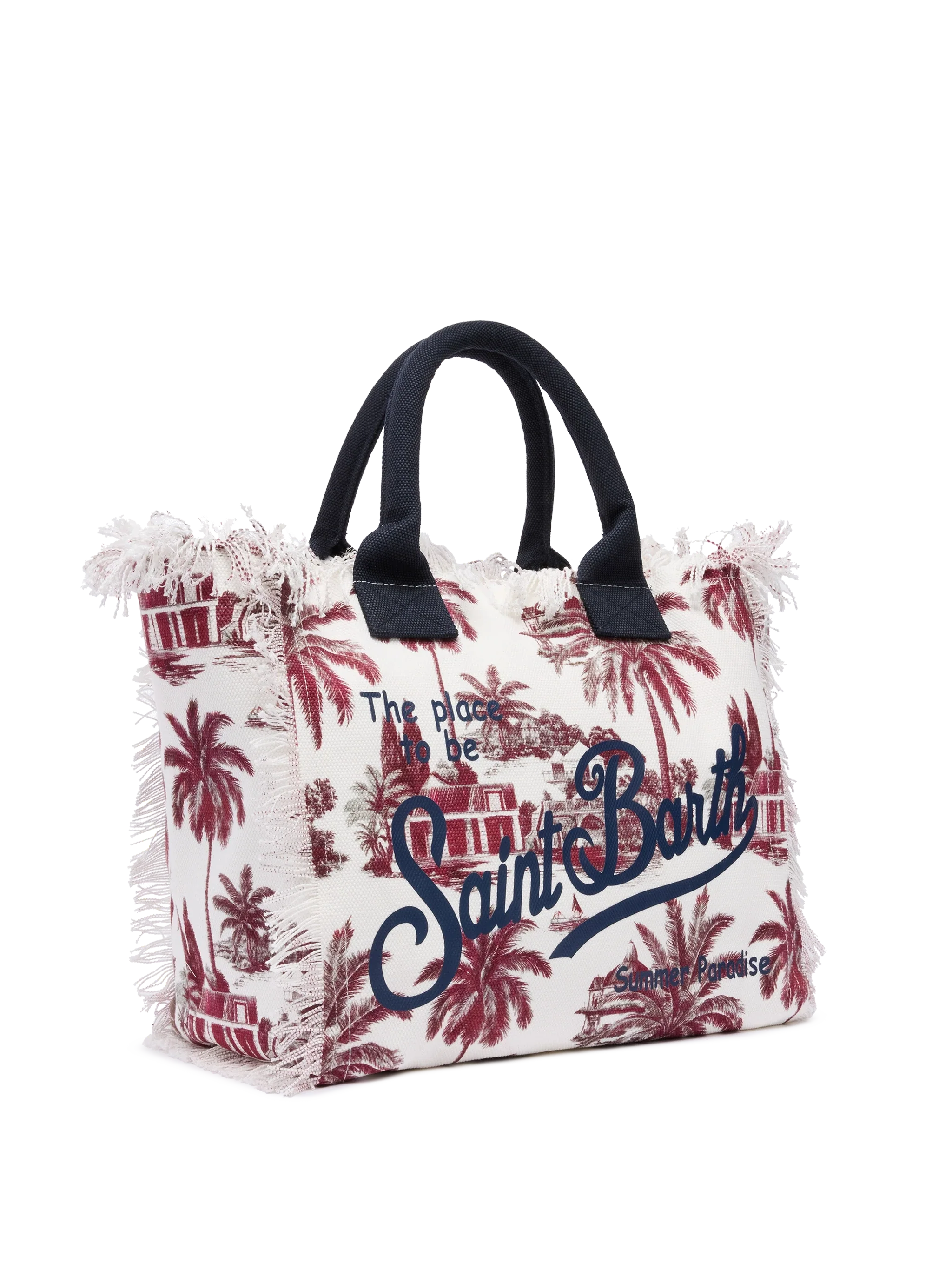 Cotton Canvas Vanity Tote Bag With Toile De Jouy Print | Ai Co-Created Design By Rickdick - Powered Red-Eye White