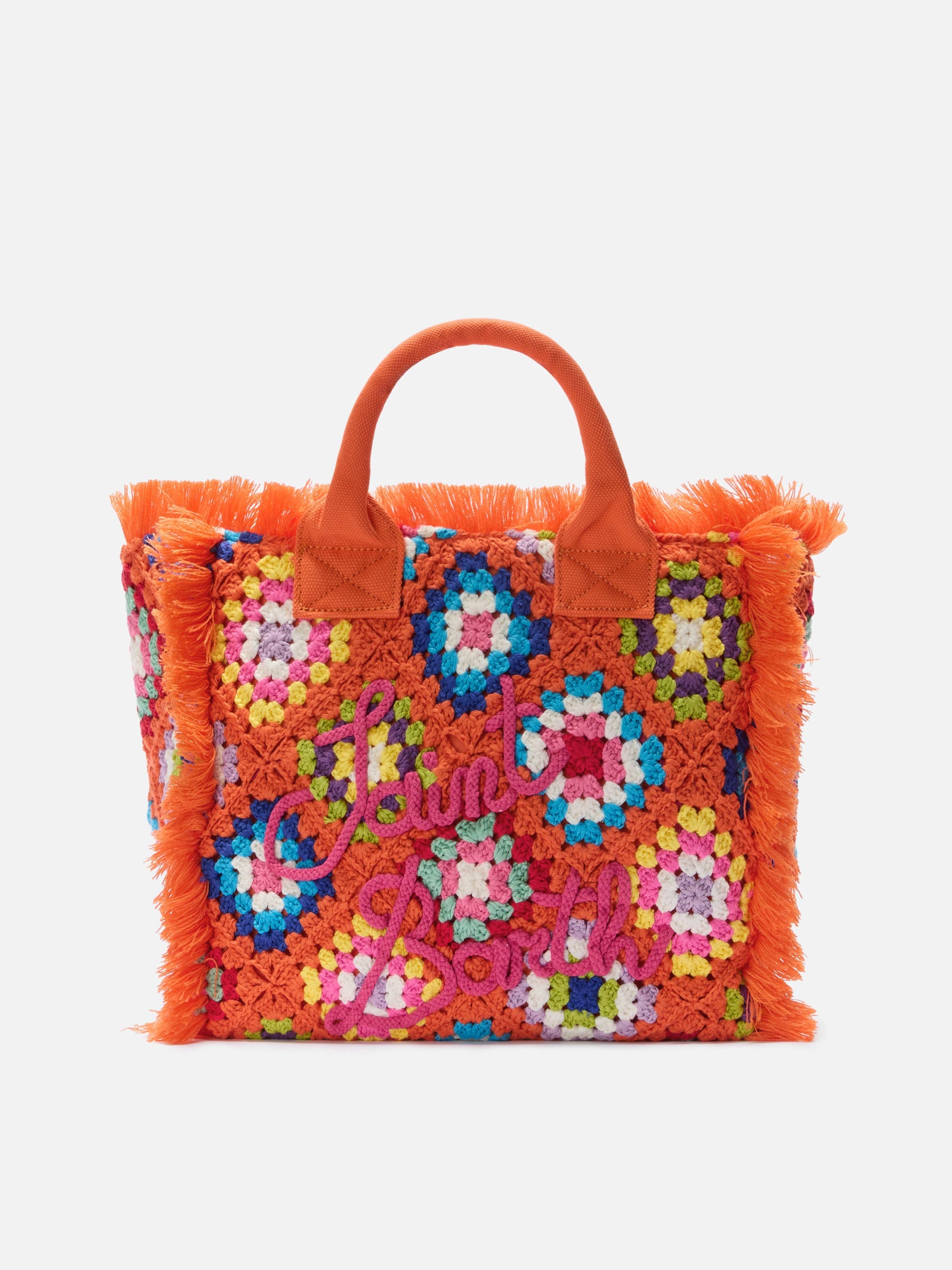 Vanity Crochet Shoulder Bag With Pattern Orange