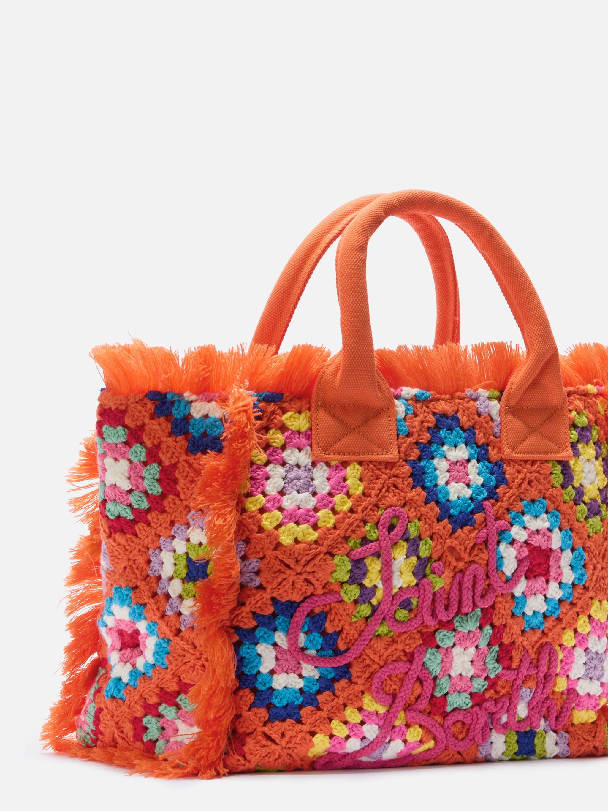 Vanity Crochet Shoulder Bag With Pattern Orange