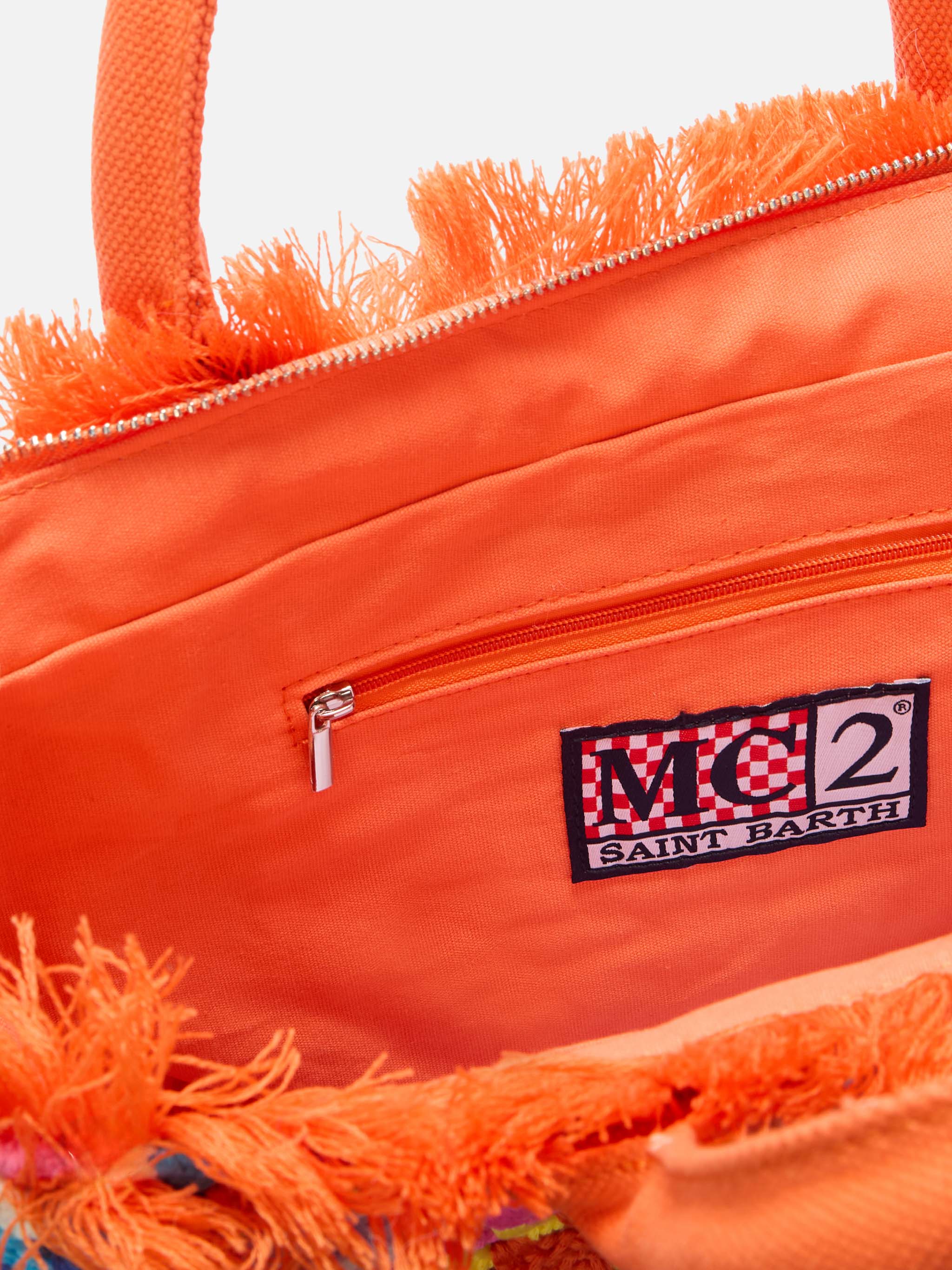 Vanity Crochet Shoulder Bag With Pattern Orange