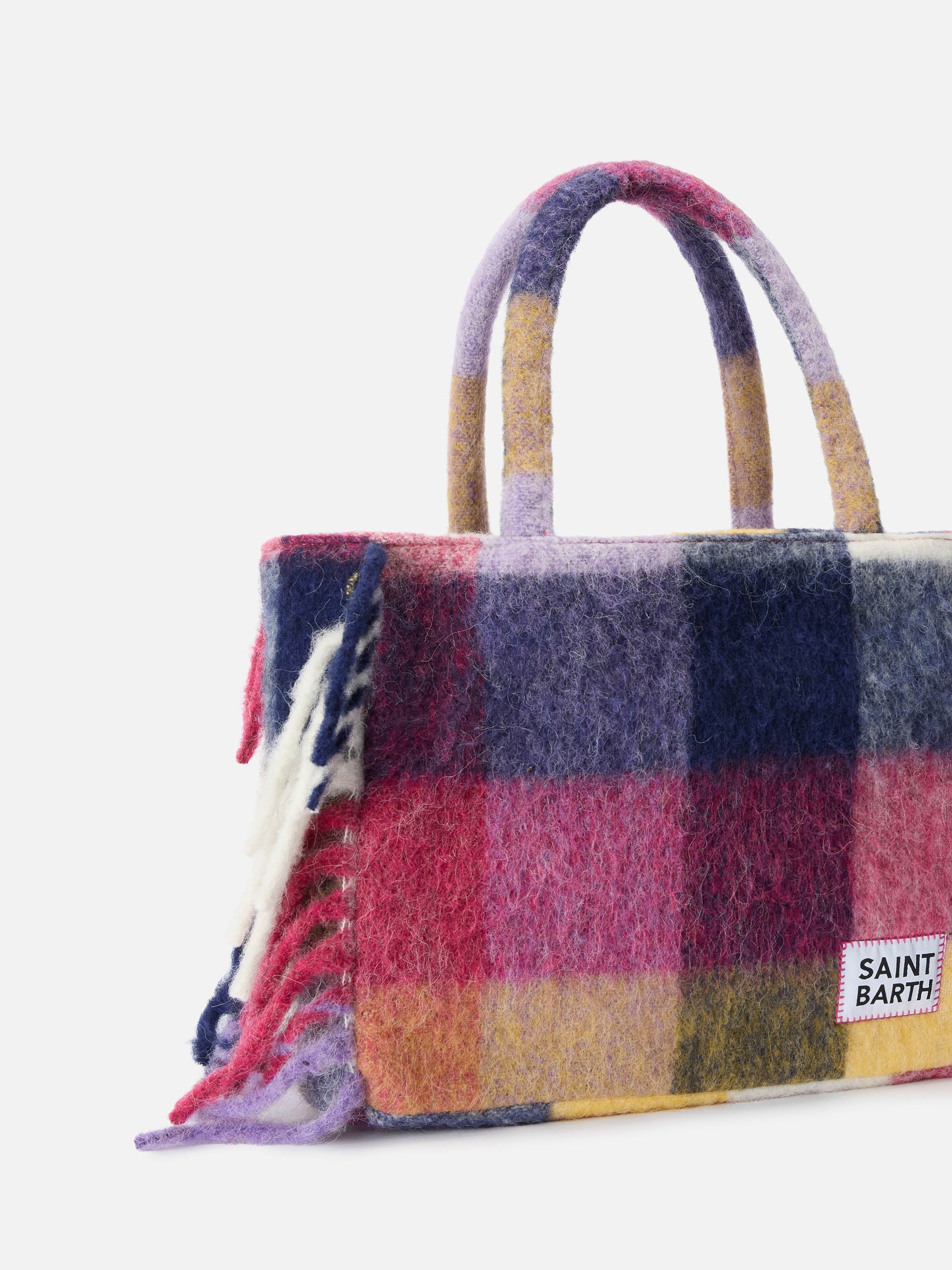 Vanity Blanket Shoulder Bag With Check Print