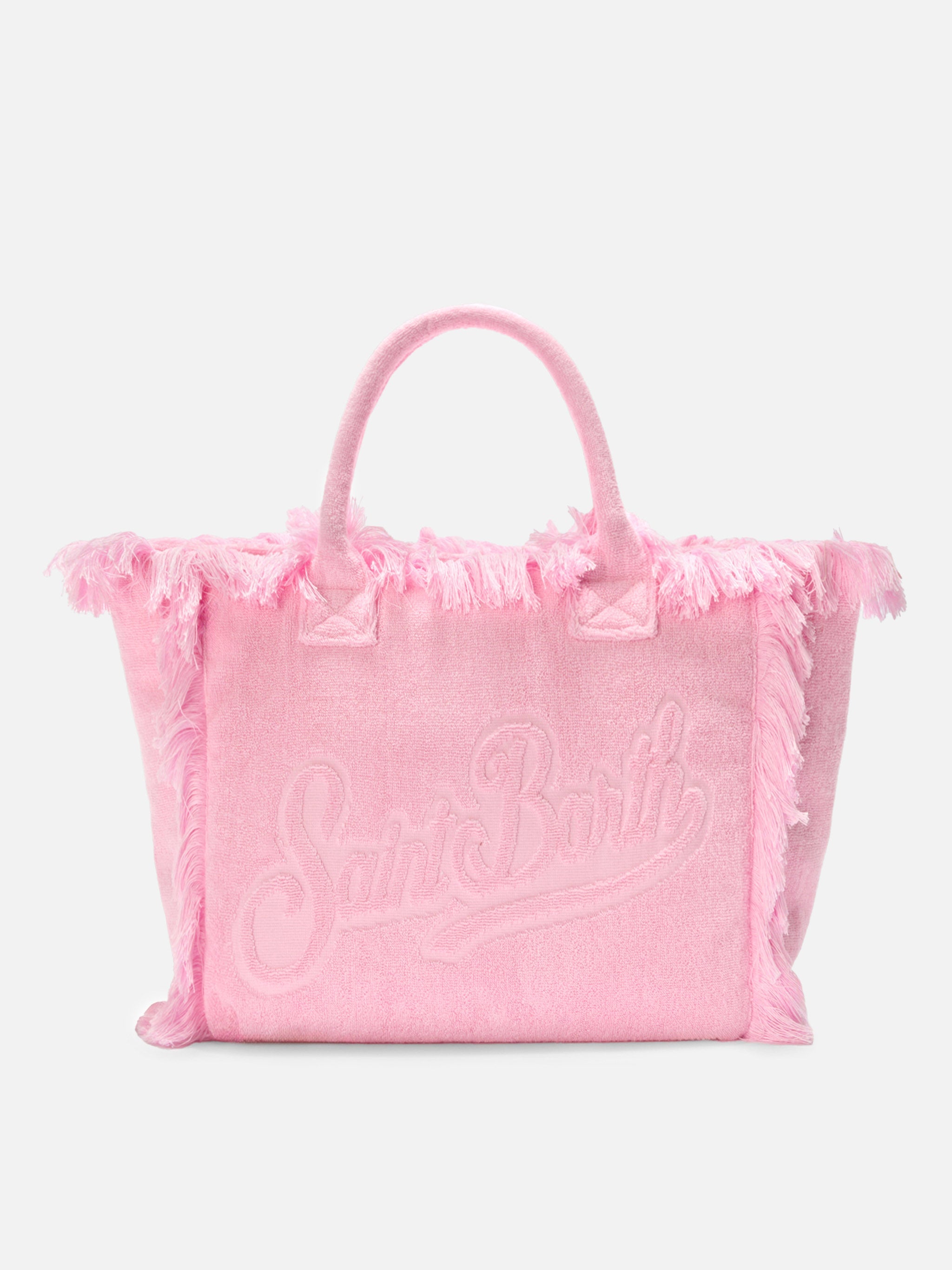 Pink Solid Terry Effect Vanity Regular Bag