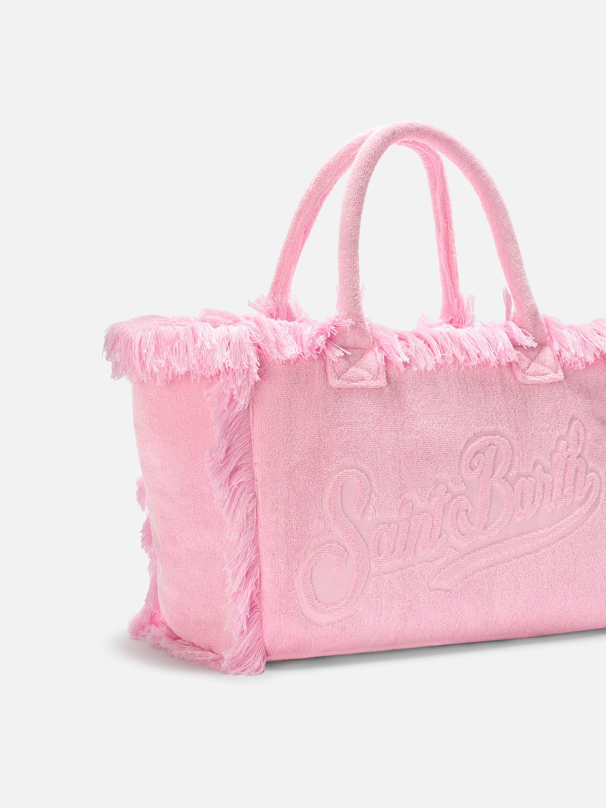 Pink Solid Terry Effect Vanity Regular Bag
