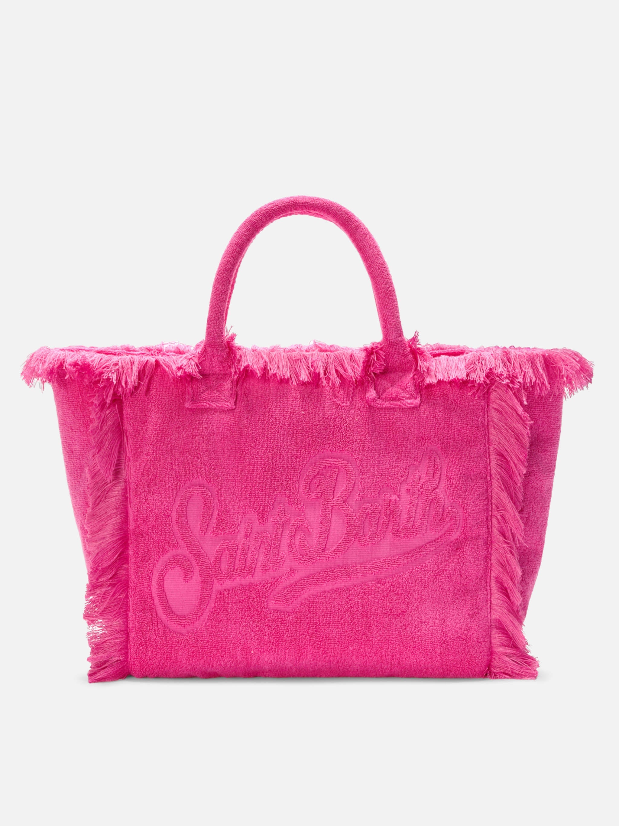 Fuchsia Solid Terry Effect Vanity Regular Bag Pink