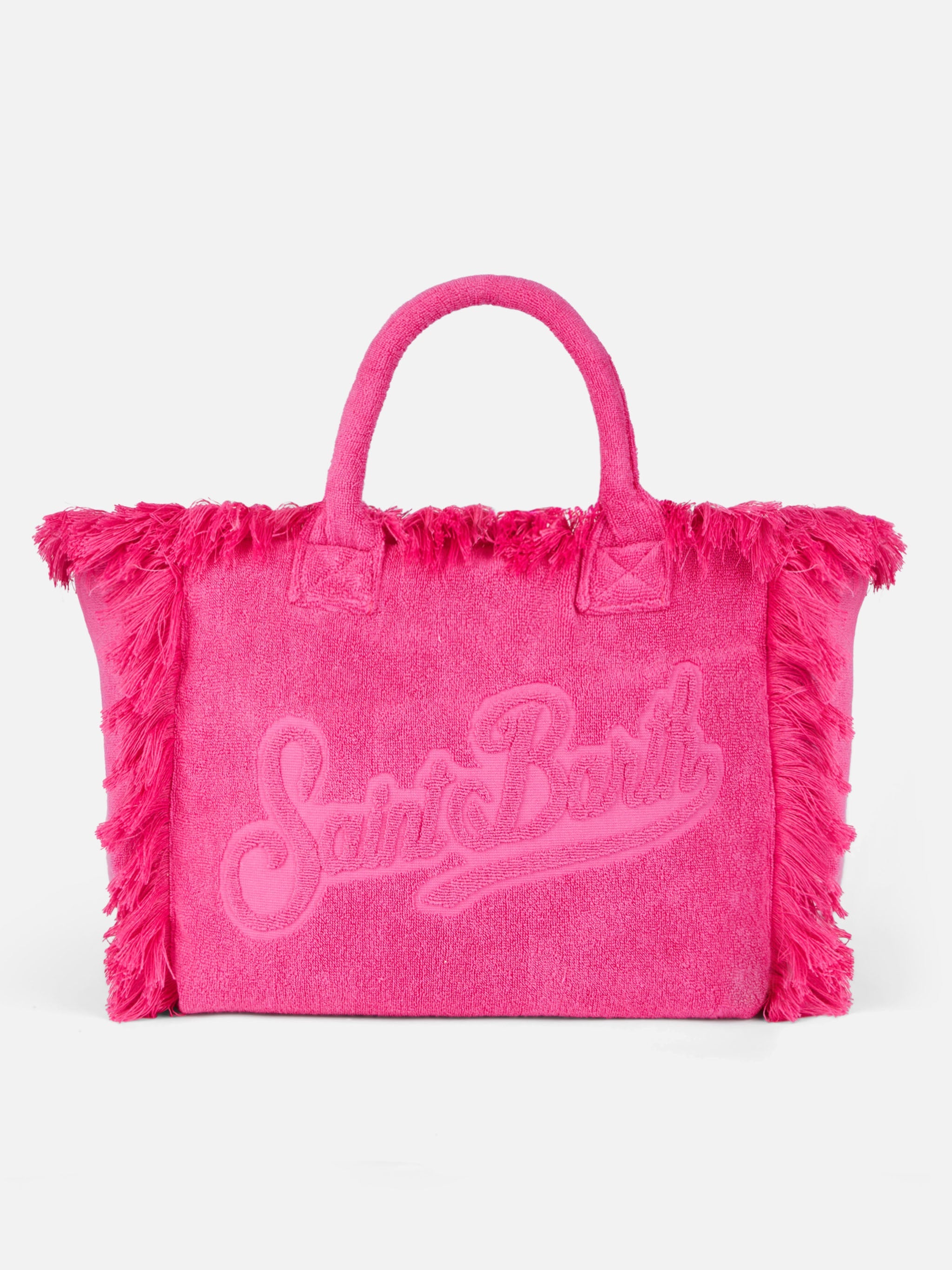 Vanity Terry Fuchsia Tote Bag With Embossed Logo Sky