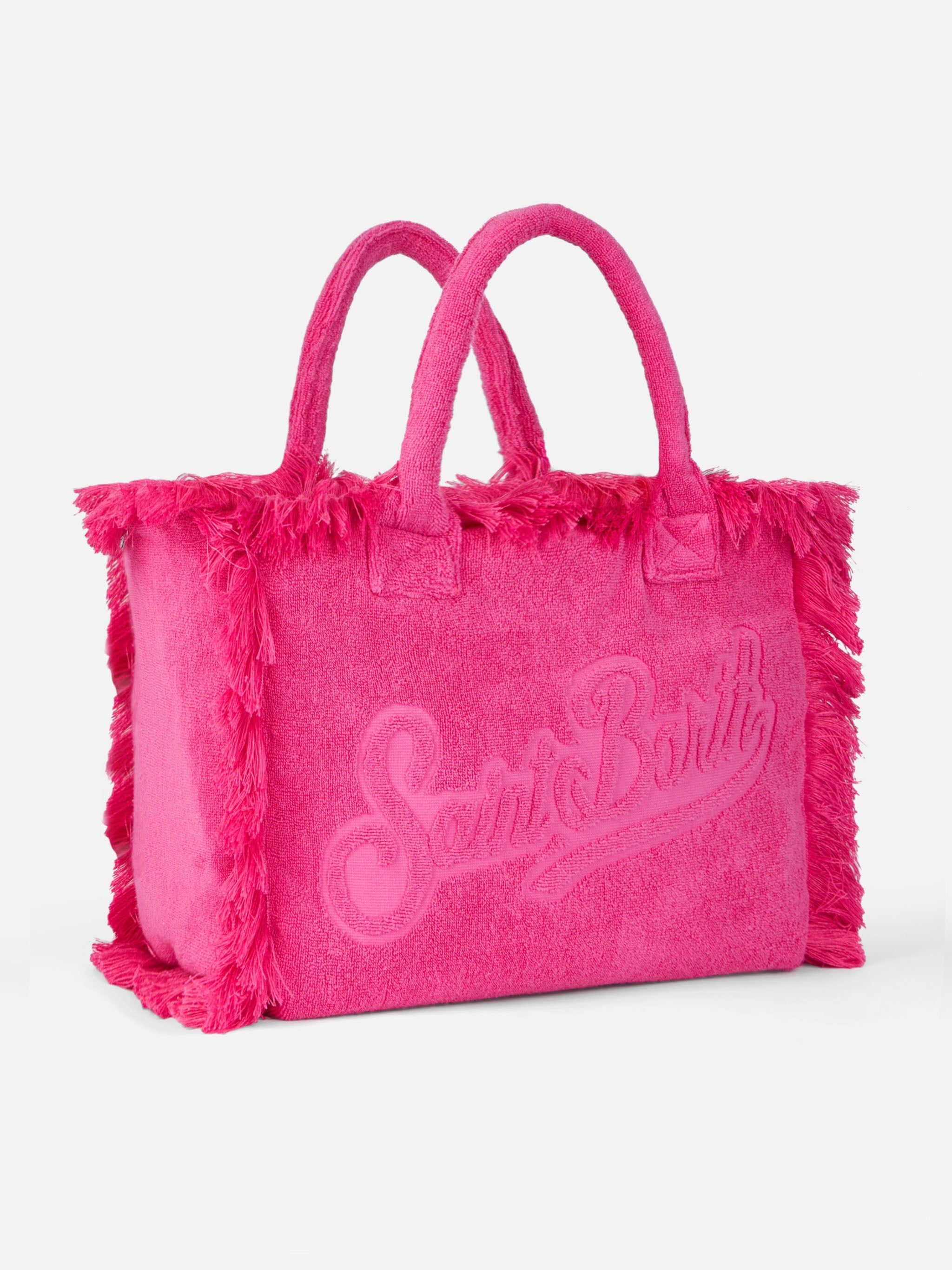Vanity Terry Fuchsia Tote Bag With Embossed Logo Sky