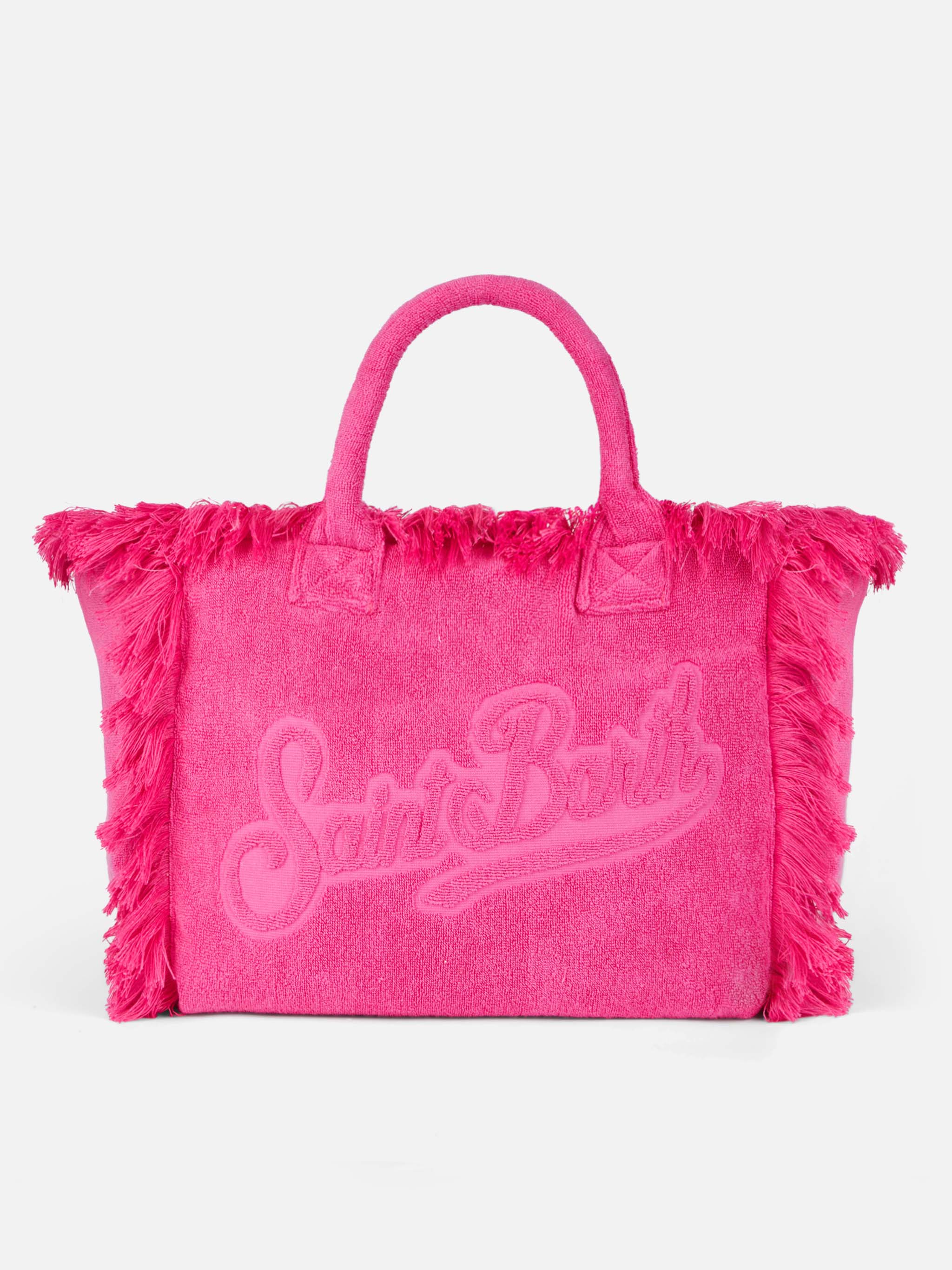 Vanity Terry Fuchsia Tote Bag With Embossed Logo Sky