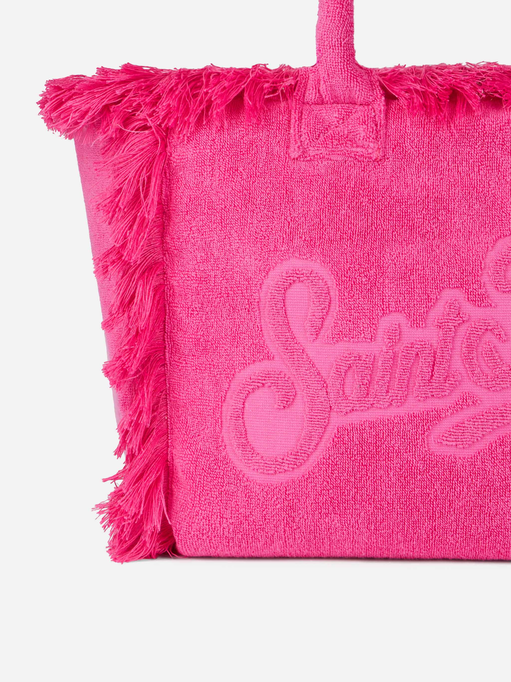 Vanity Terry Fuchsia Tote Bag With Embossed Logo Sky
