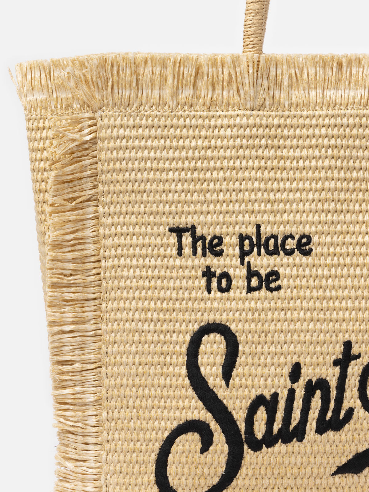 Beige Straw Effect Vanity Tote Bag