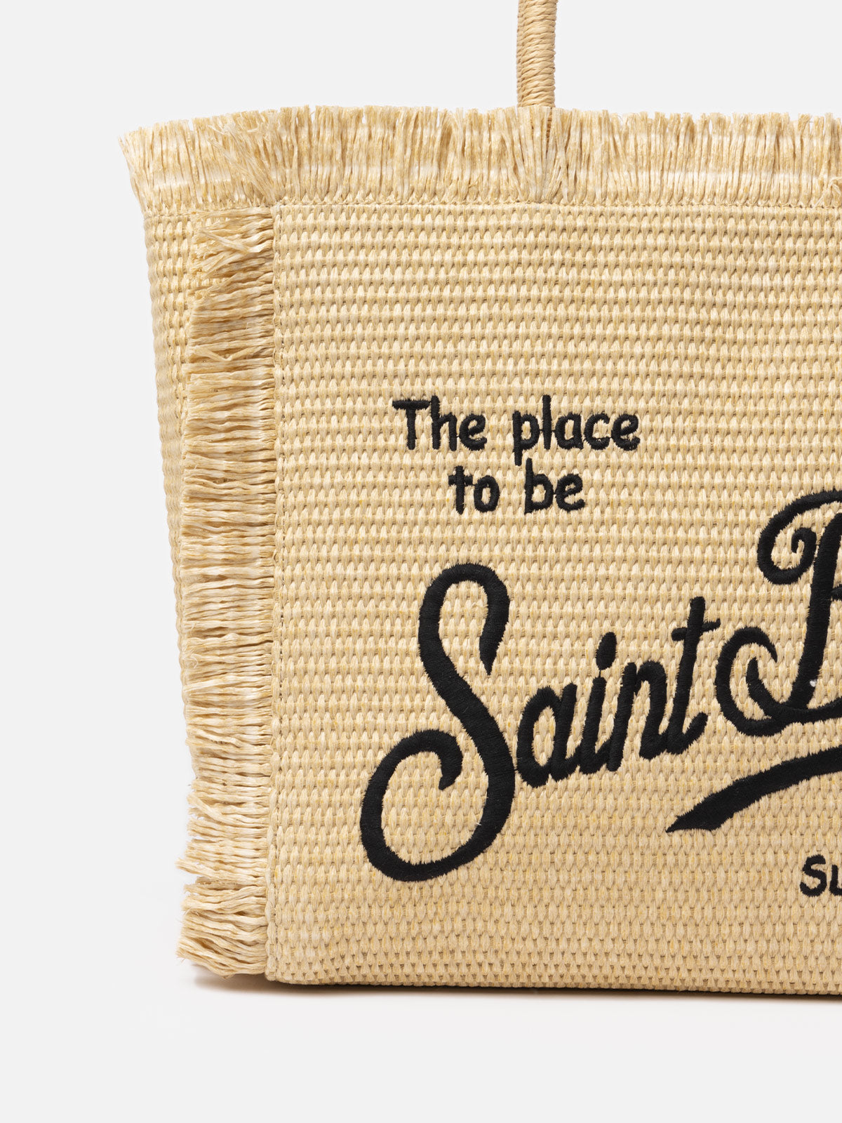 Beige Straw Effect Vanity Tote Bag