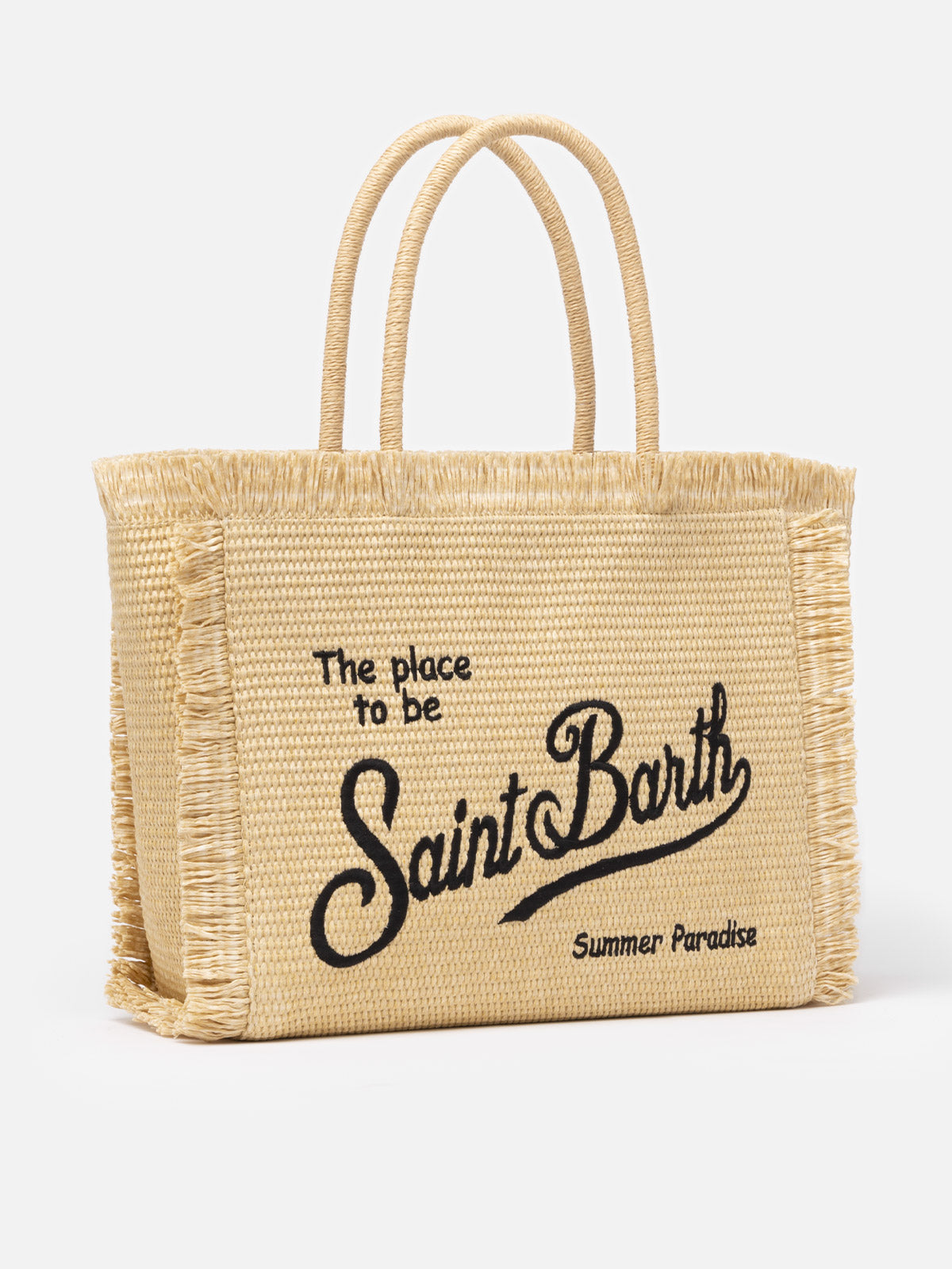 Beige Straw Effect Vanity Tote Bag