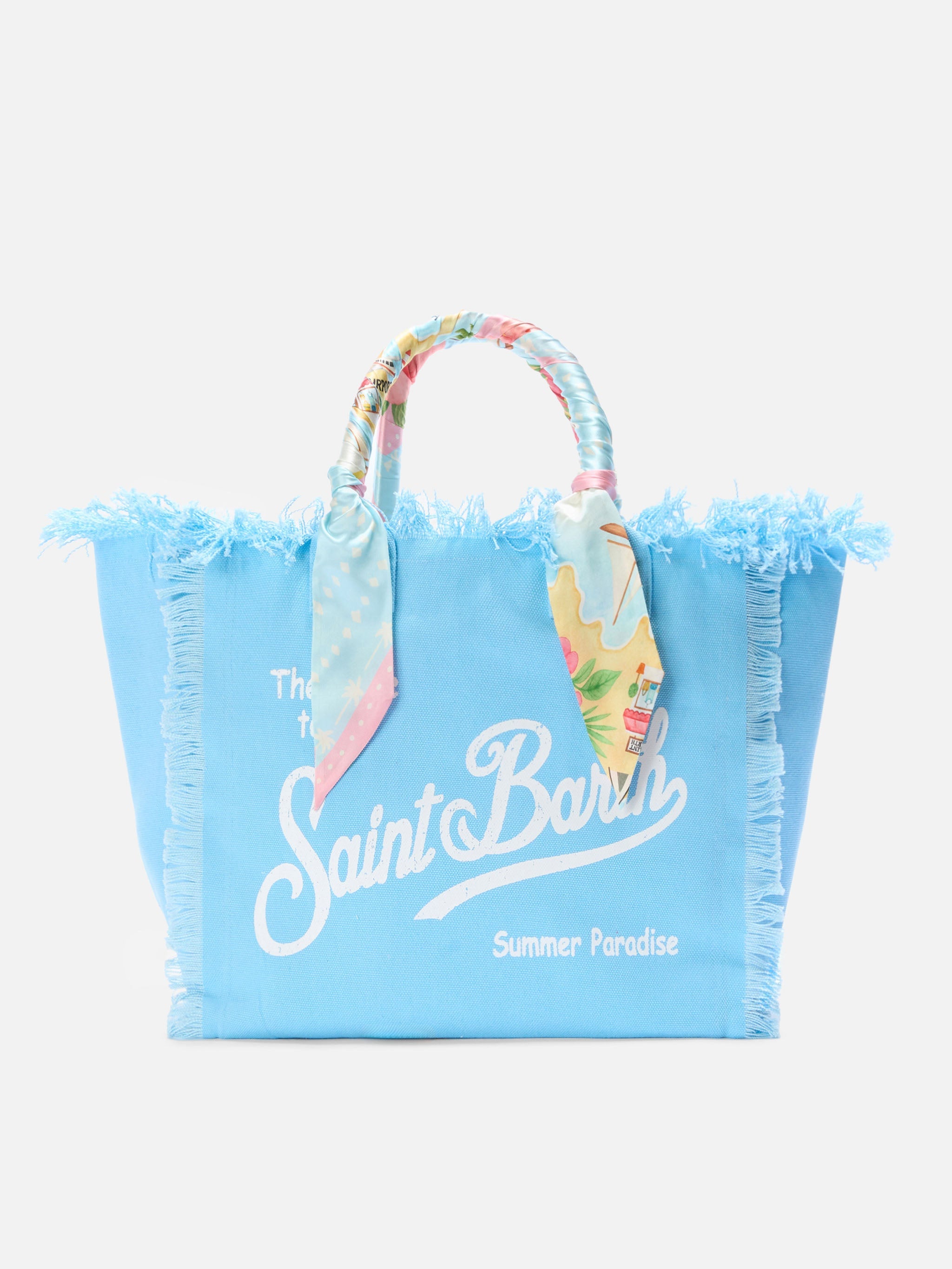 Vanity Canvas St Barth Print Light Blue Bag Sky