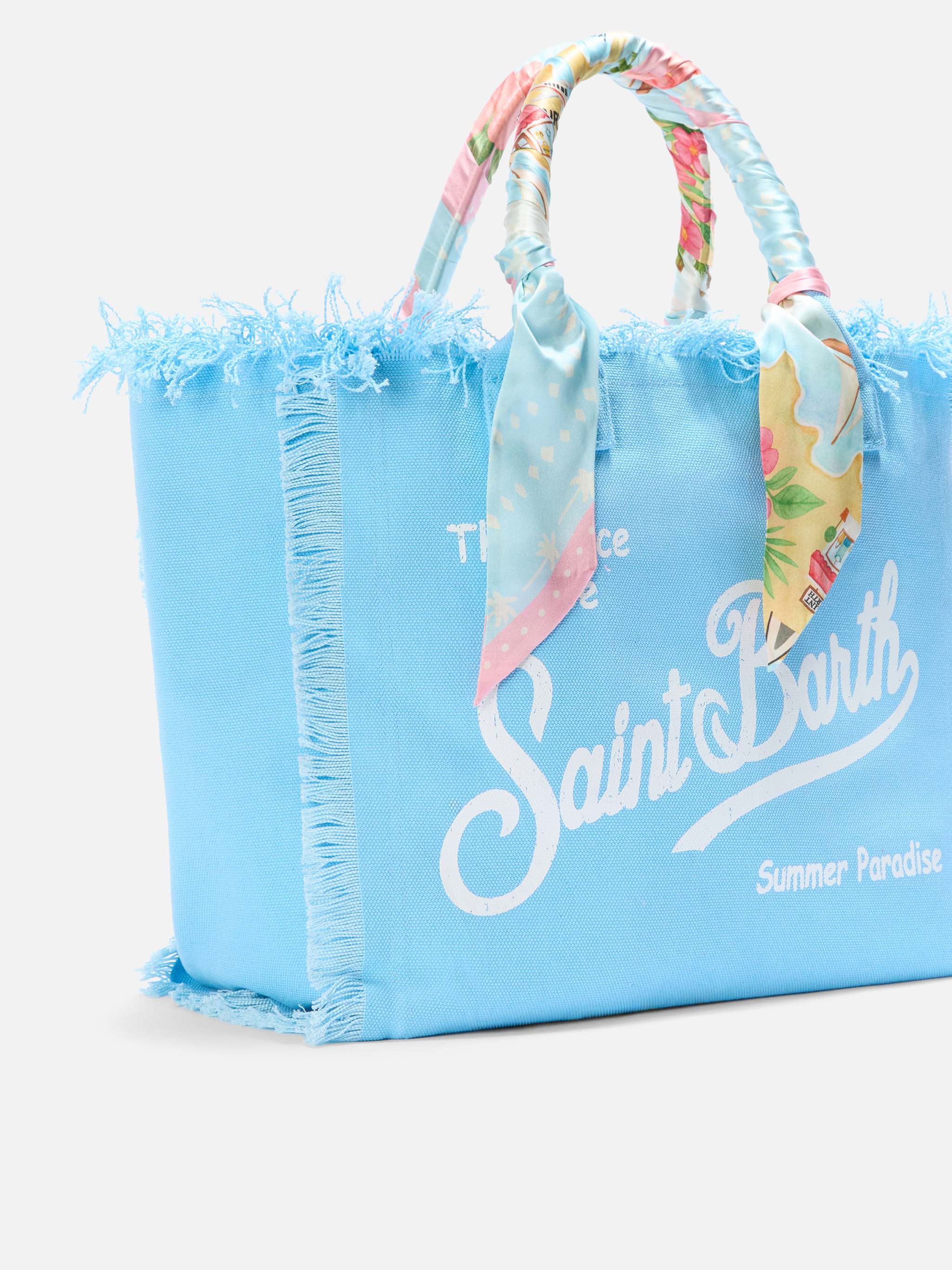 Vanity Canvas St Barth Print Light Blue Bag Sky