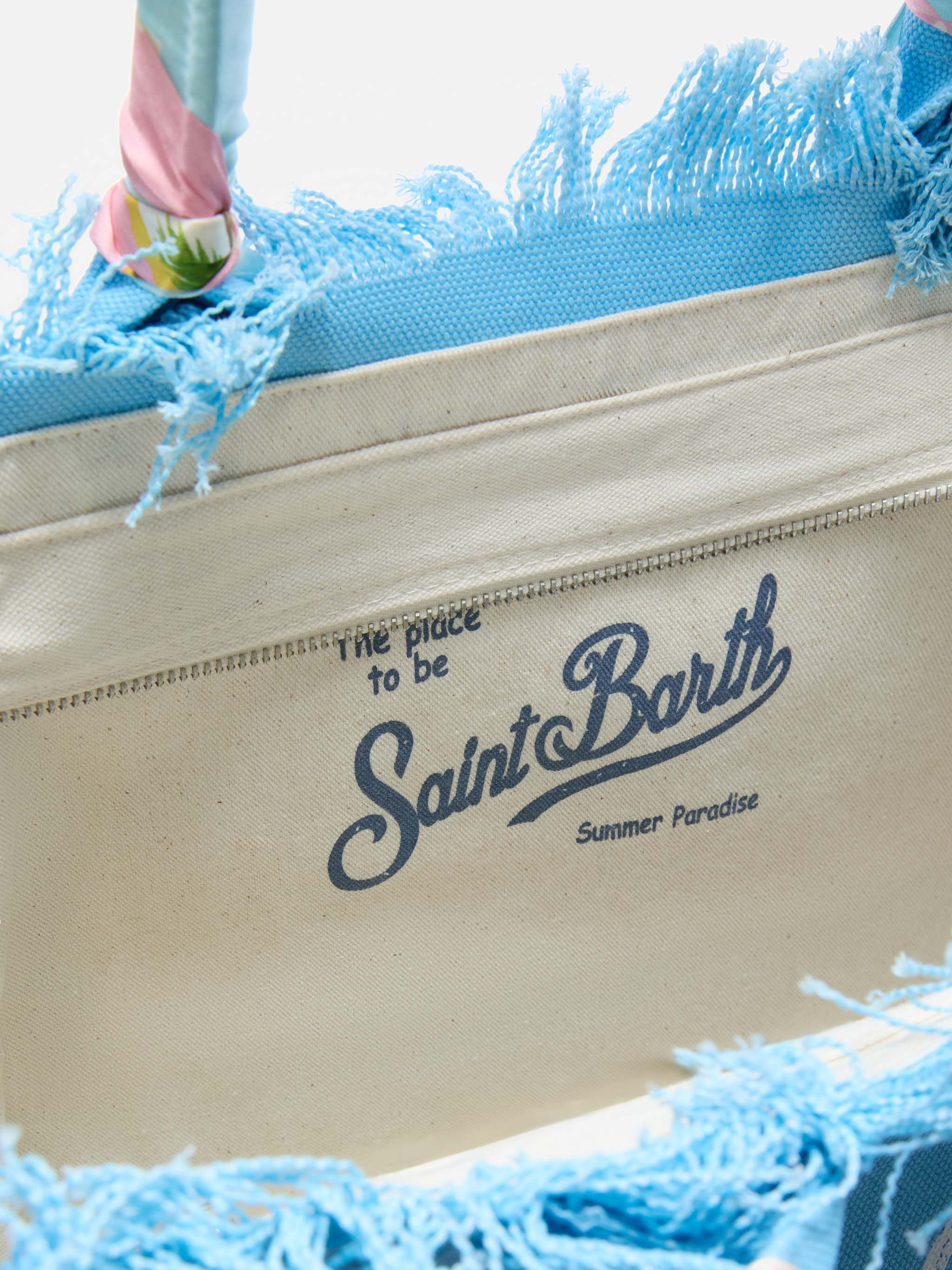 Vanity Canvas St Barth Print Light Blue Bag Sky