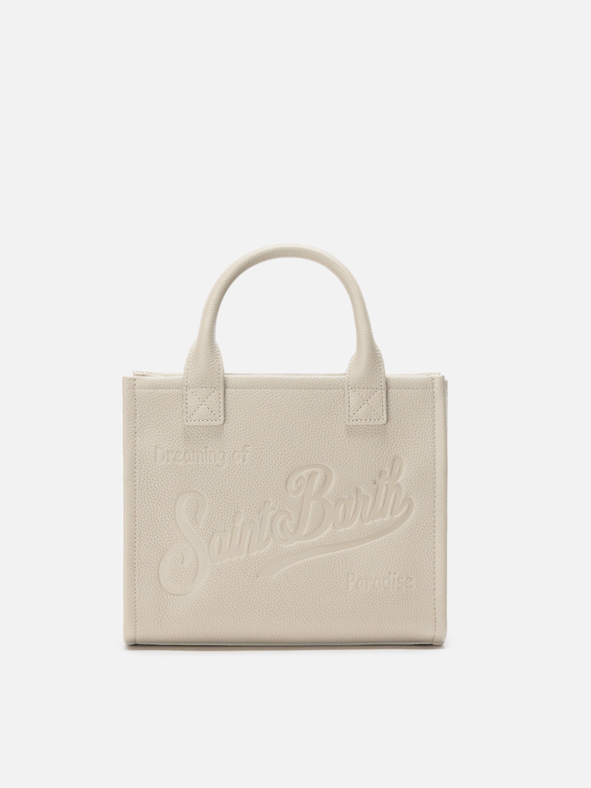 Vanity Bag Midi Shoulder White Hammered Leather