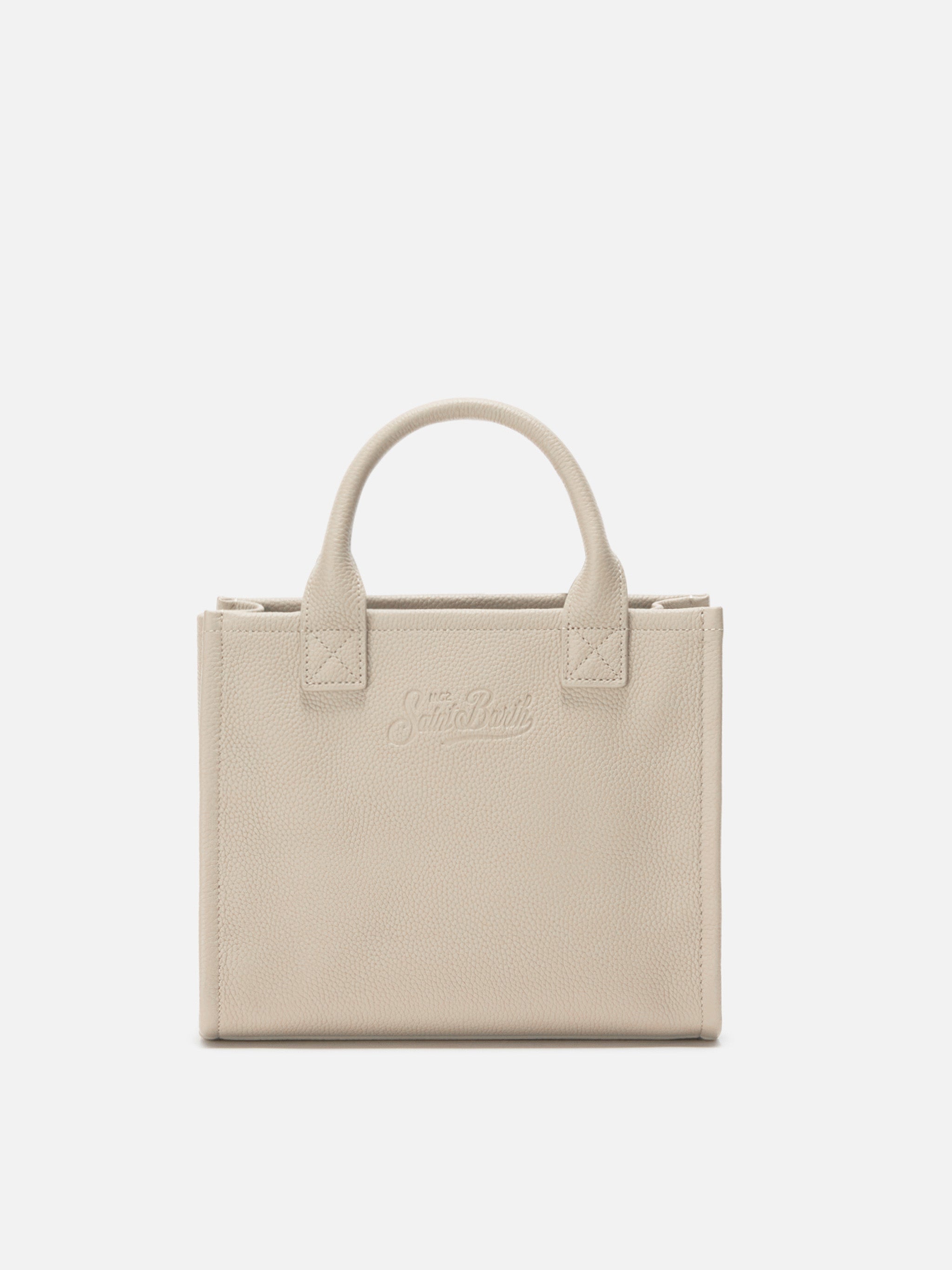 Vanity Bag Midi Shoulder White Hammered Leather