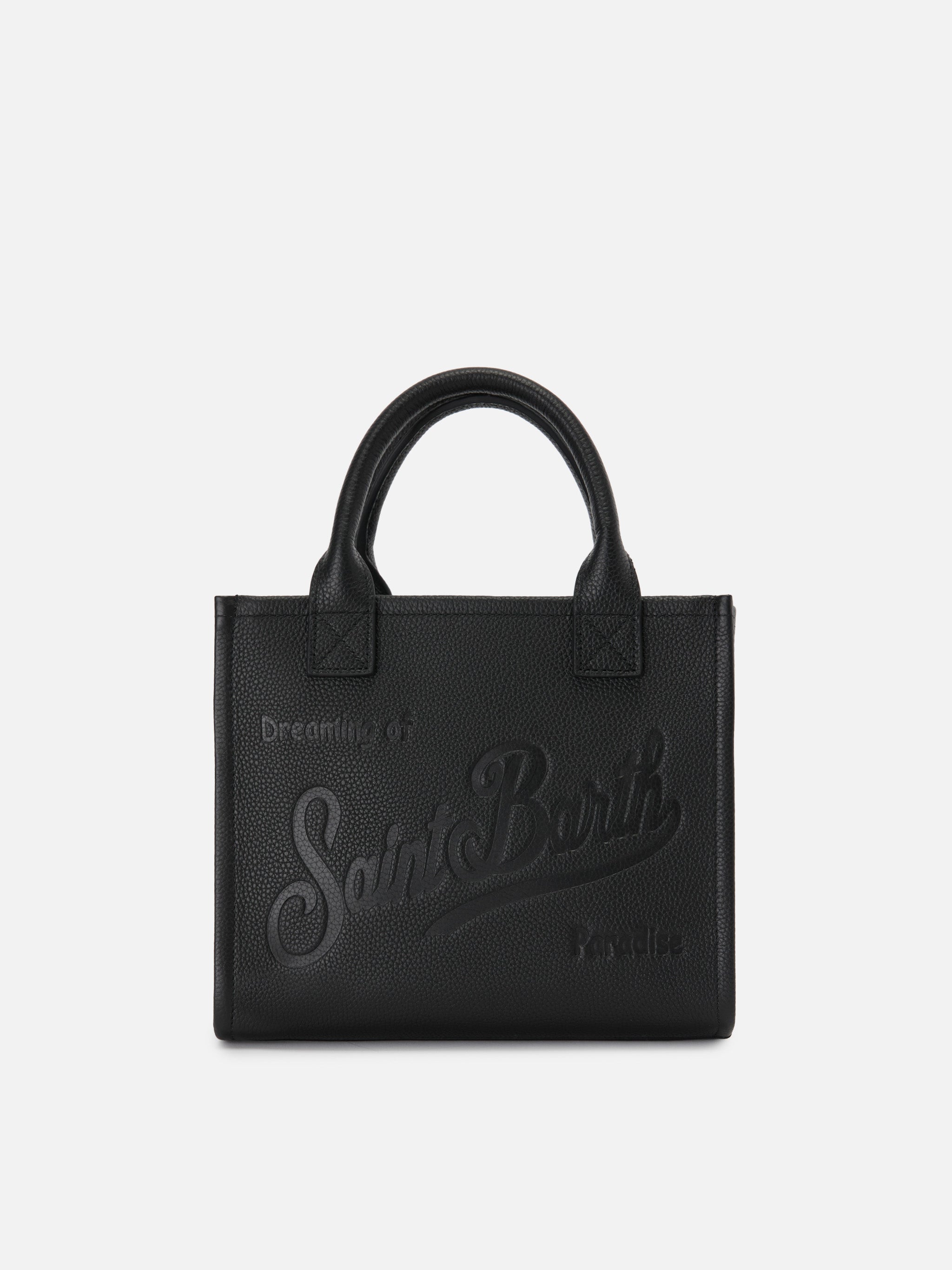 Black Pebbled Leather Vanity Medium Bag